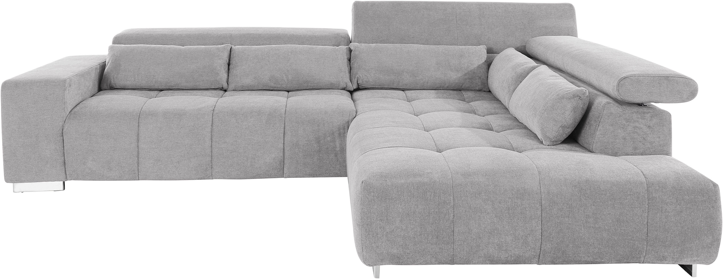 COTTA Ecksofa »Orion L-Form«, mit Kopfteilverstellung & 5 Nierenkissen