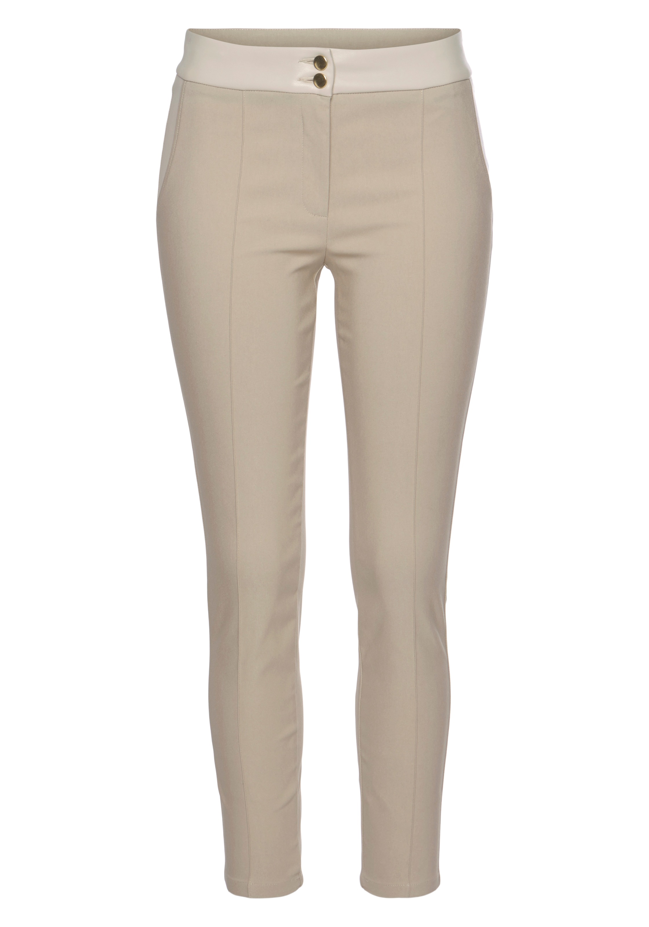 LASCANA Stretch-Hose, mit Einsätzen aus Lederimitat