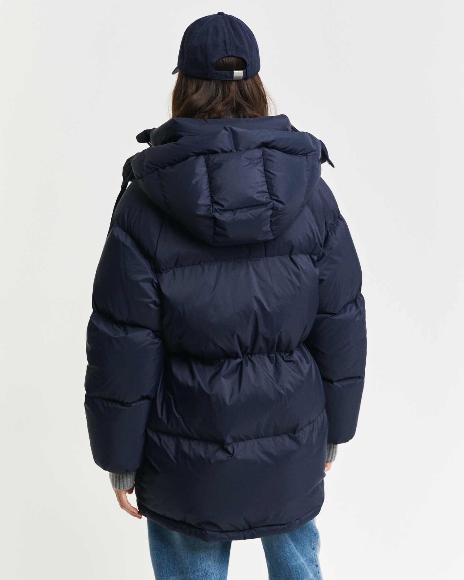 Gant Steppjacke »MID LENGTH DOWN JACKET«, mit Kapuze, mit 2-Wege-Reissverschluss