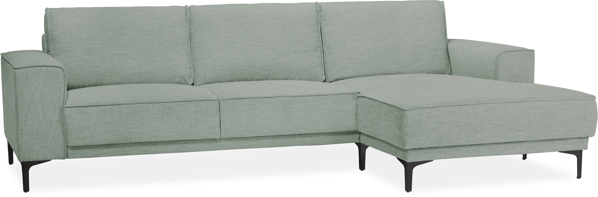 Places of Style Ecksofa »Polsterecke Oland, Struktur, Flachgewebe, Luxus-Microfaser, Boucle«, L-Form, 280 cm, Wellenunterfederung, Skandi-Design, Metallfüsse