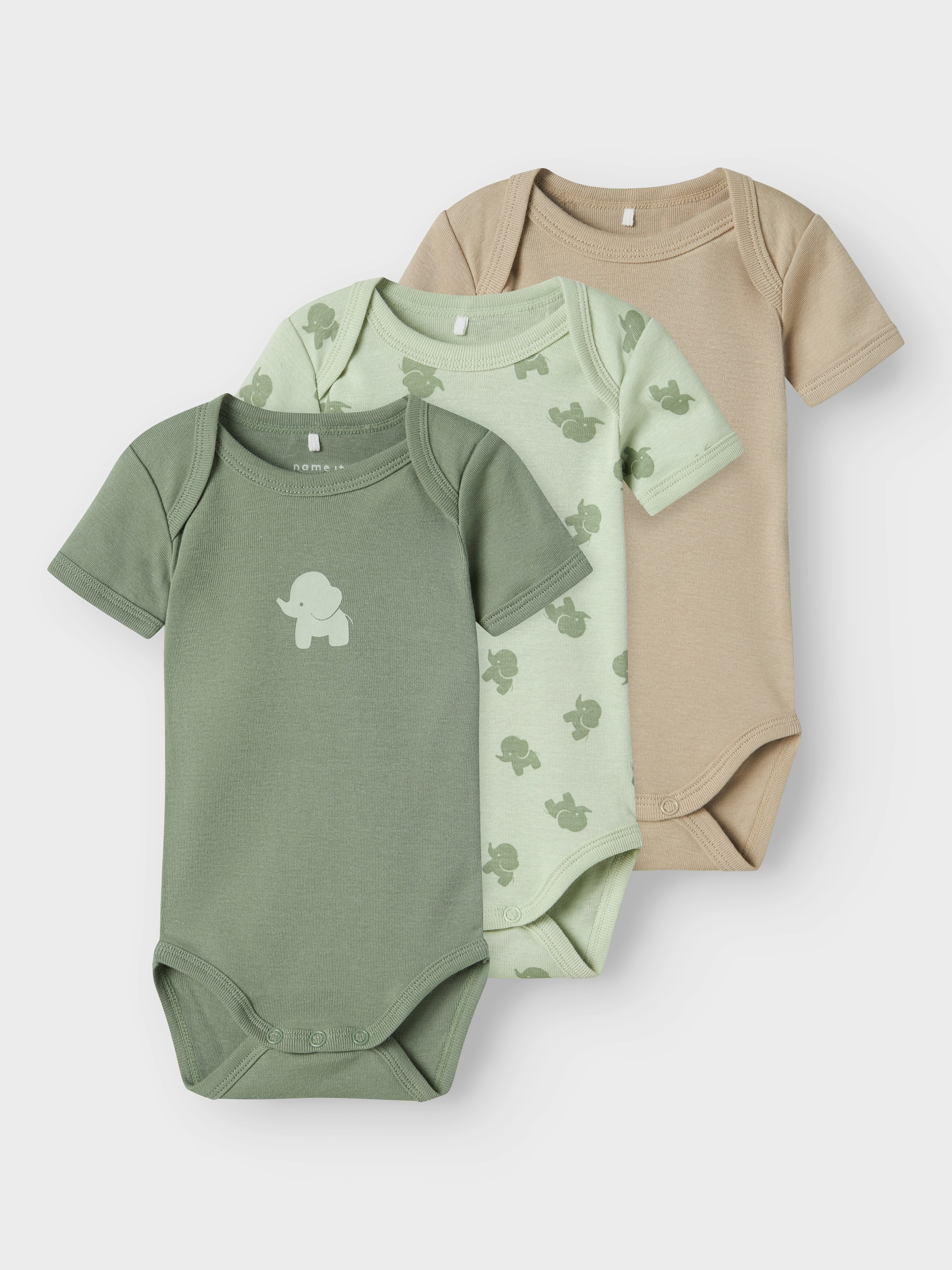 Name It Kurzarmbody »NBMBODY 3P SS SEA FOAM ELEPHANT NOOS« Packung, 3 Stk.