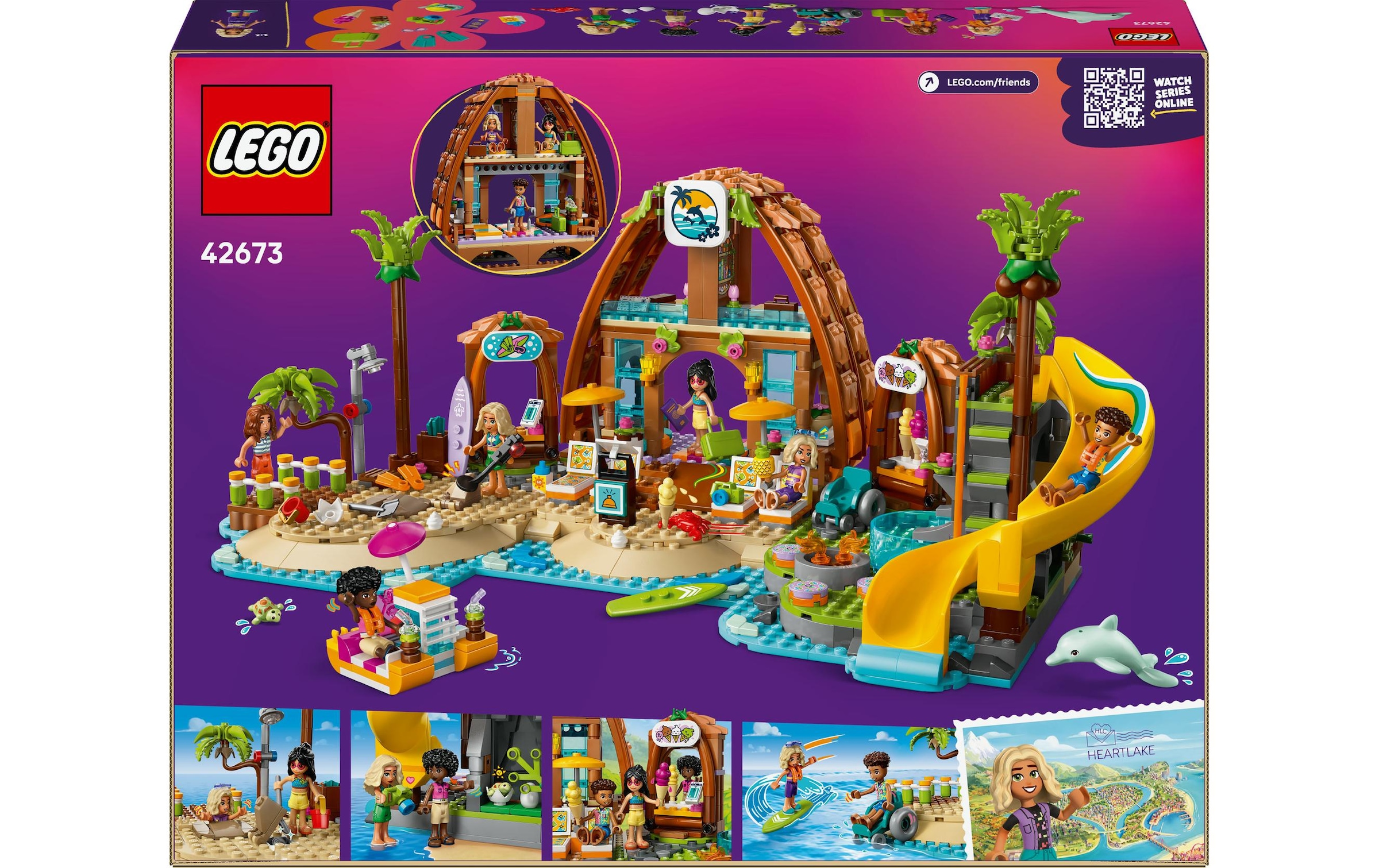 LEGO® Spielbausteine »Friends Familienurlaub im Strandresort 42673«, (1140 St.)