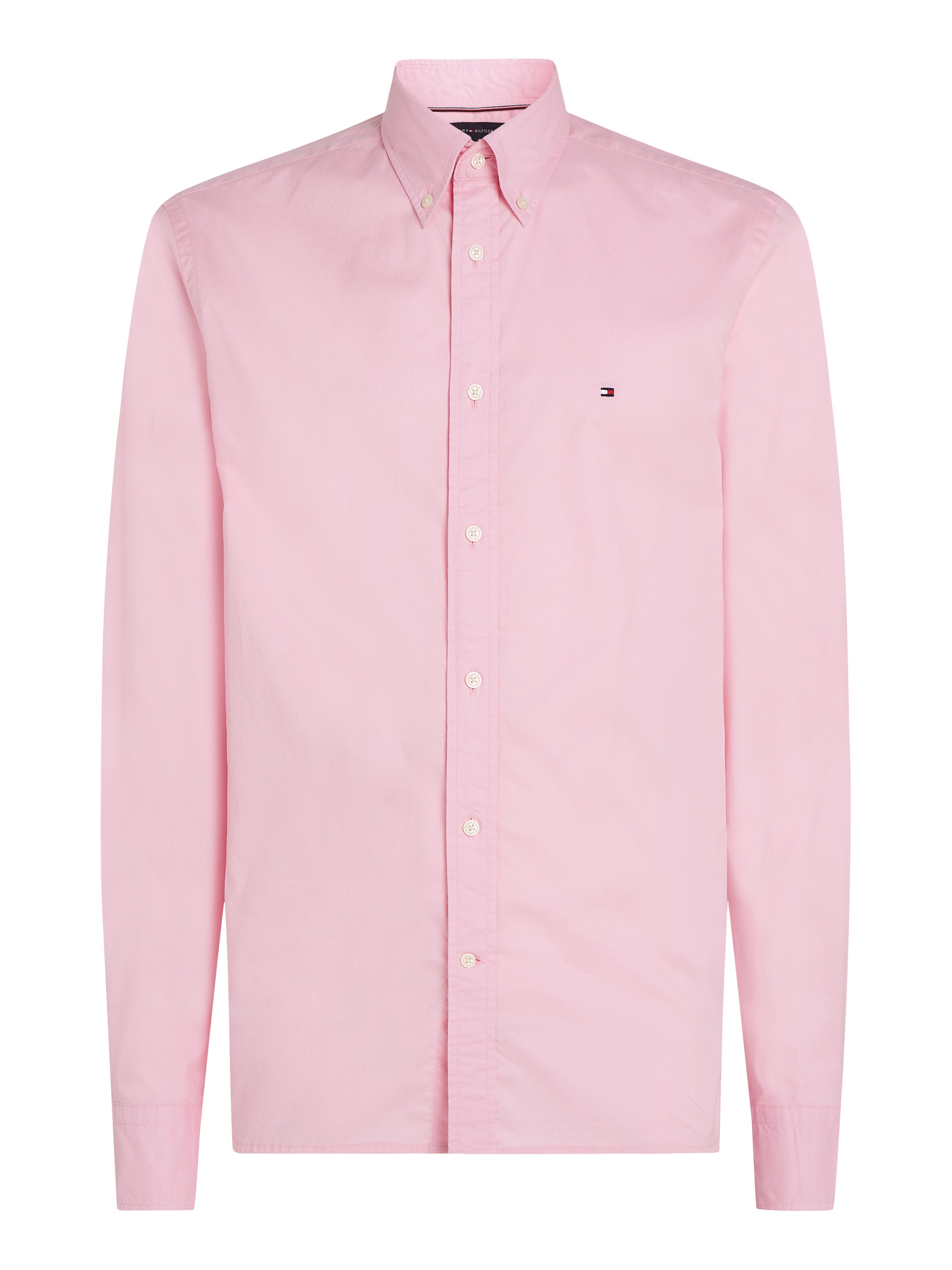 Tommy Hilfiger Businesshemd »FLEX POPLIN SOLID RF SHIRT mit Button-down und Rückenfalte«, unifarben, klassisch, regular fit, Baumwolle, Kragen