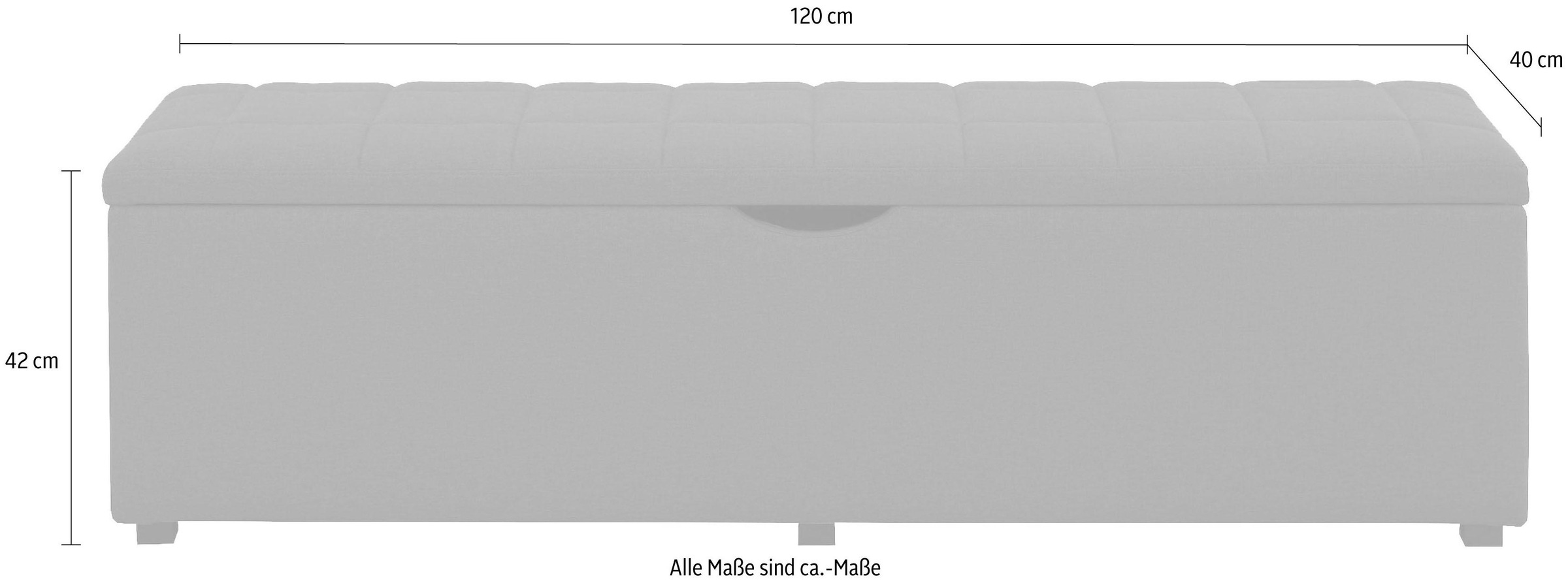 Places of Style Hockerbank »Checked«, mit Stauraum, Breite 120 cm und 160 cm, als Bettbank geeignet