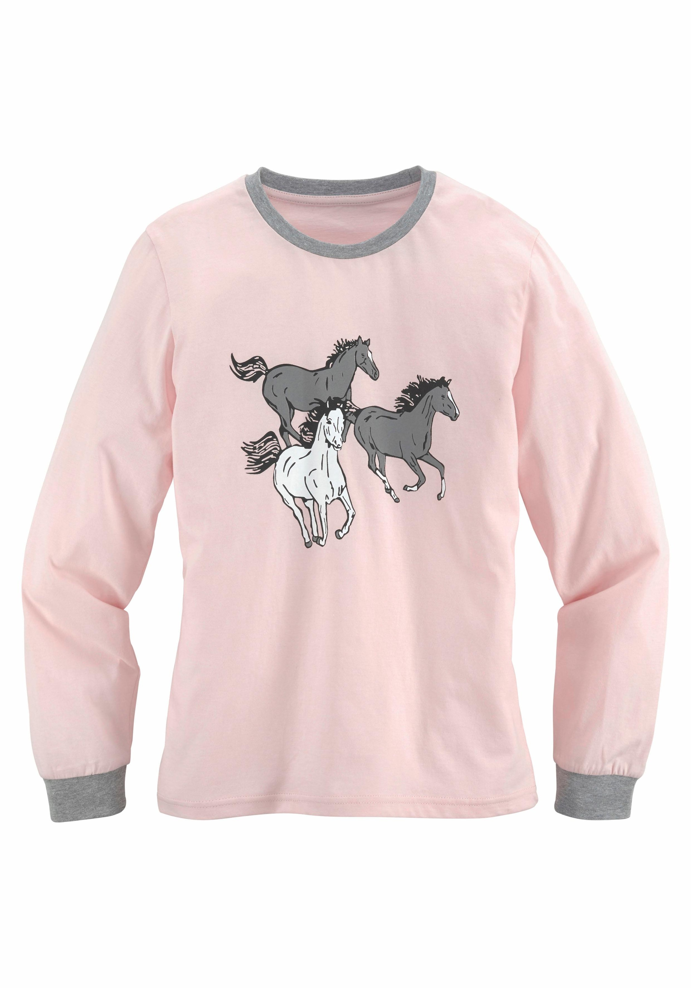 petite fleur Pyjama, (2 tlg., online 1 langer Jelmoli-Versand | Form mit Pferde Print in entdecken Stück)
