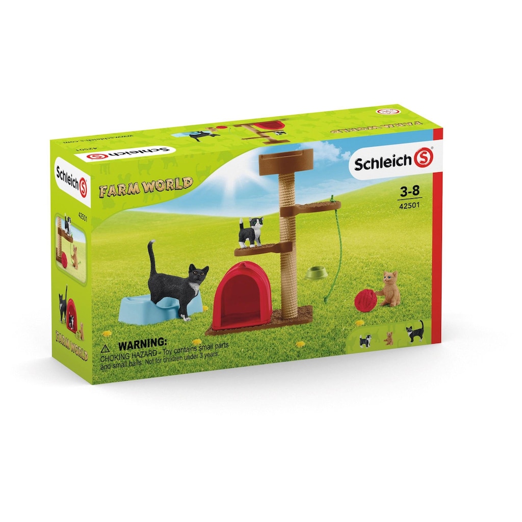 Schleich® Spielfigur »FARM WORLD, Spielspass für niedliche Katzen (42501)«, (Set)