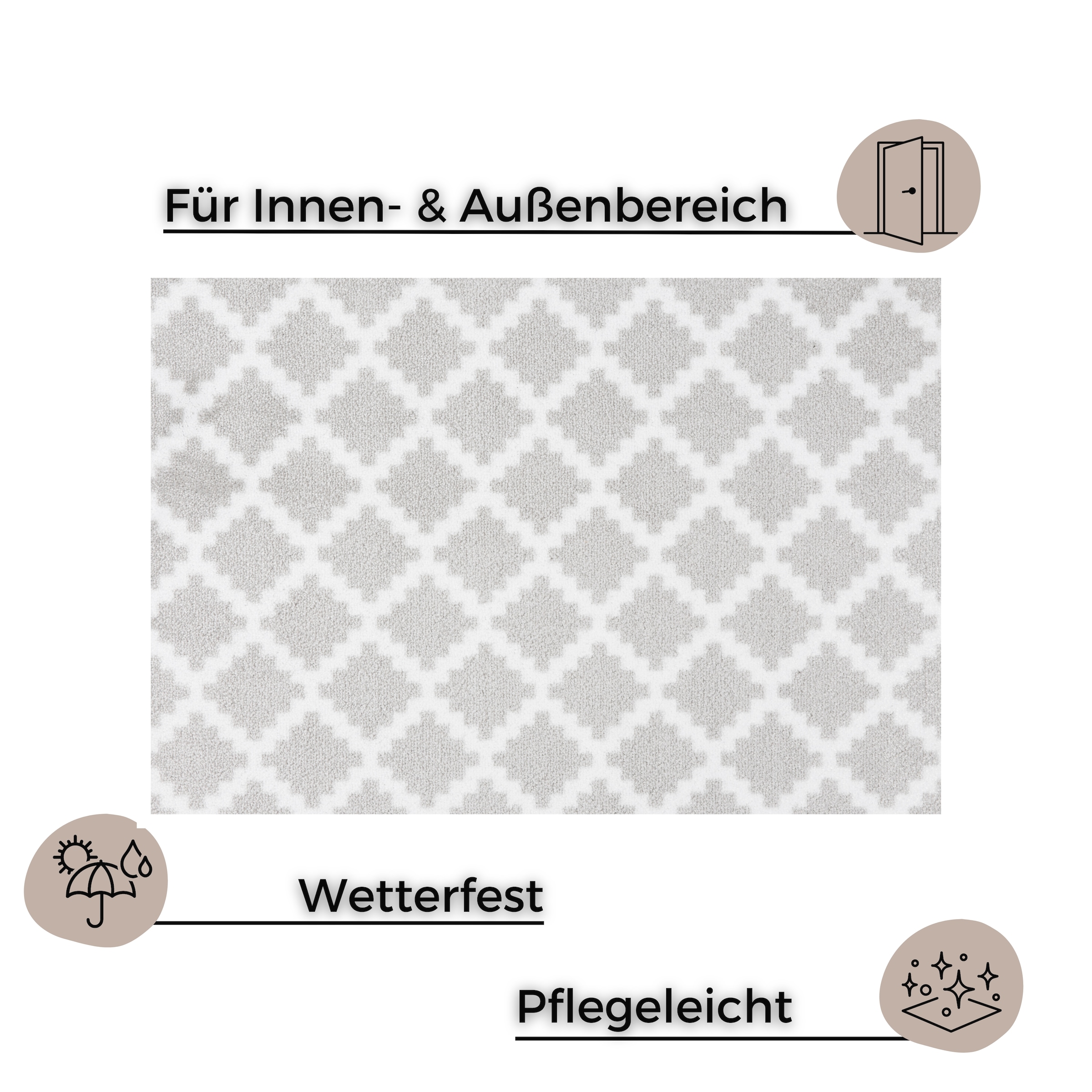 HANSE Home Fussmatte »Elegance, Türmatte«, rechteckig, 7 mm Höhe, Schmutzfangmatte, Innen und Aussen, Rutschfest, Wetterfest, Türmatte