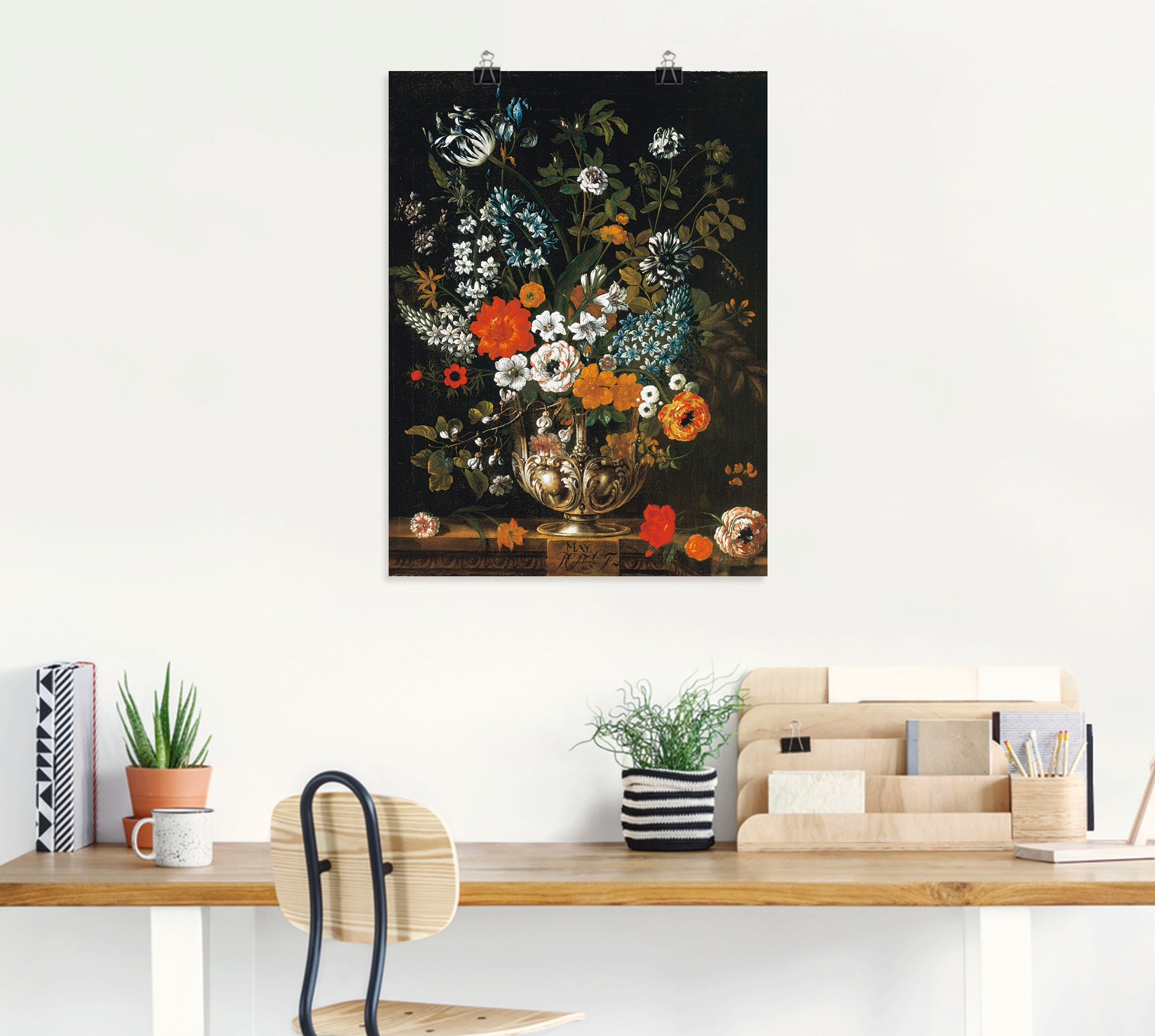 Artland Wandbild »Zwölf Monate. Floraler Kalender - Mai«, Arrangements, (1 St.), als Leinwandbild, Wandaufkleber oder Poster in versch. Grössen