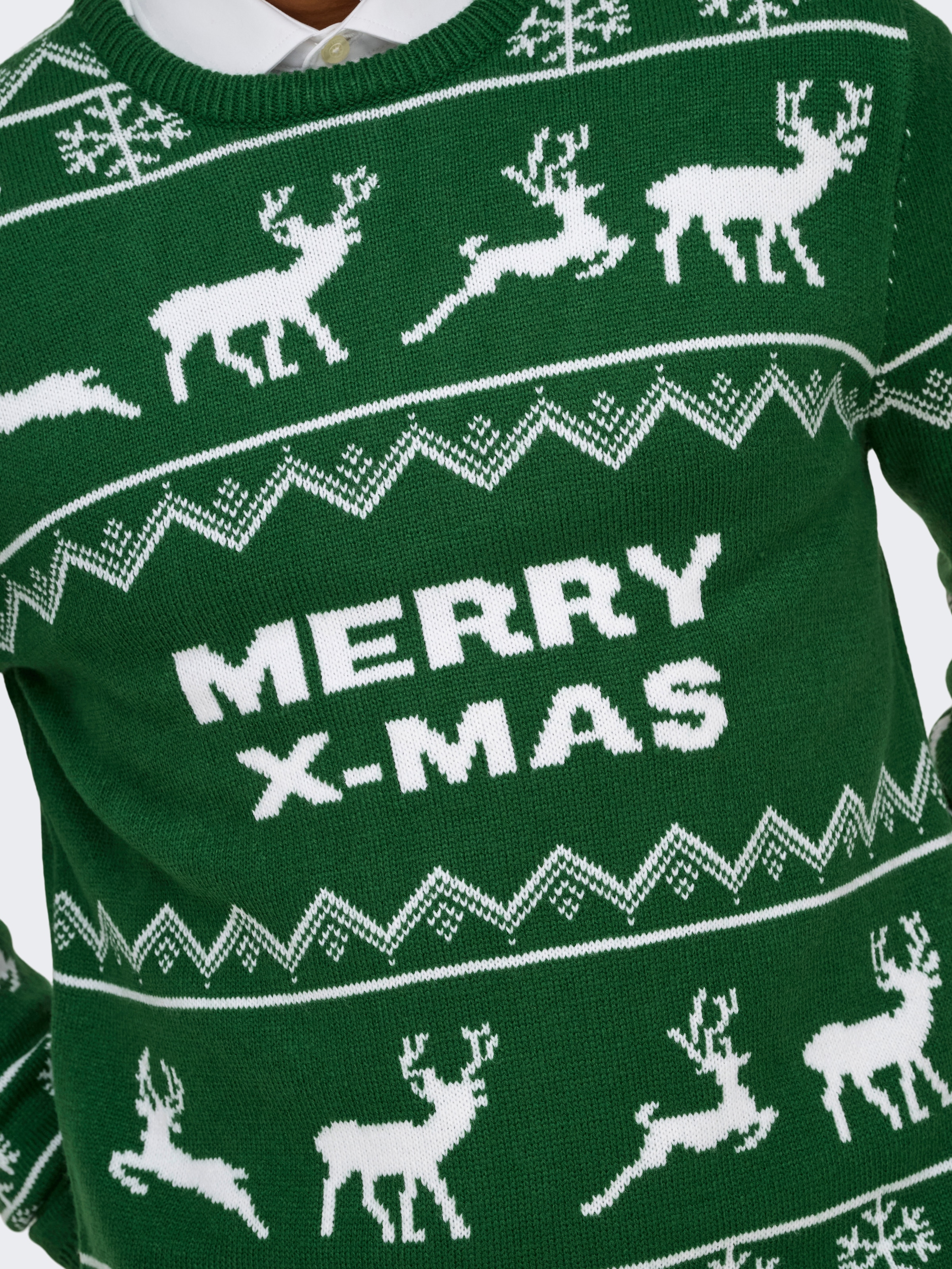ONLY & SONS Strickpullover »ONSXMAS REG 5 ALLOVER CREW KNIT«