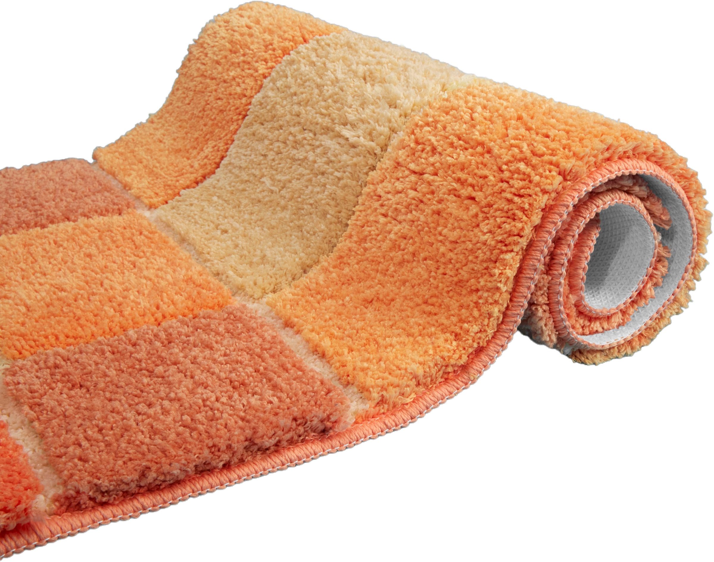 my home Badematte »Pia«, rutschhemmend beschichtet, strapazierfähig-fussbodenheizungsgeeignet-schnell trocknend, Badteppich, karierte Badematten, rechteckig, rund & als 3-tlg. Set