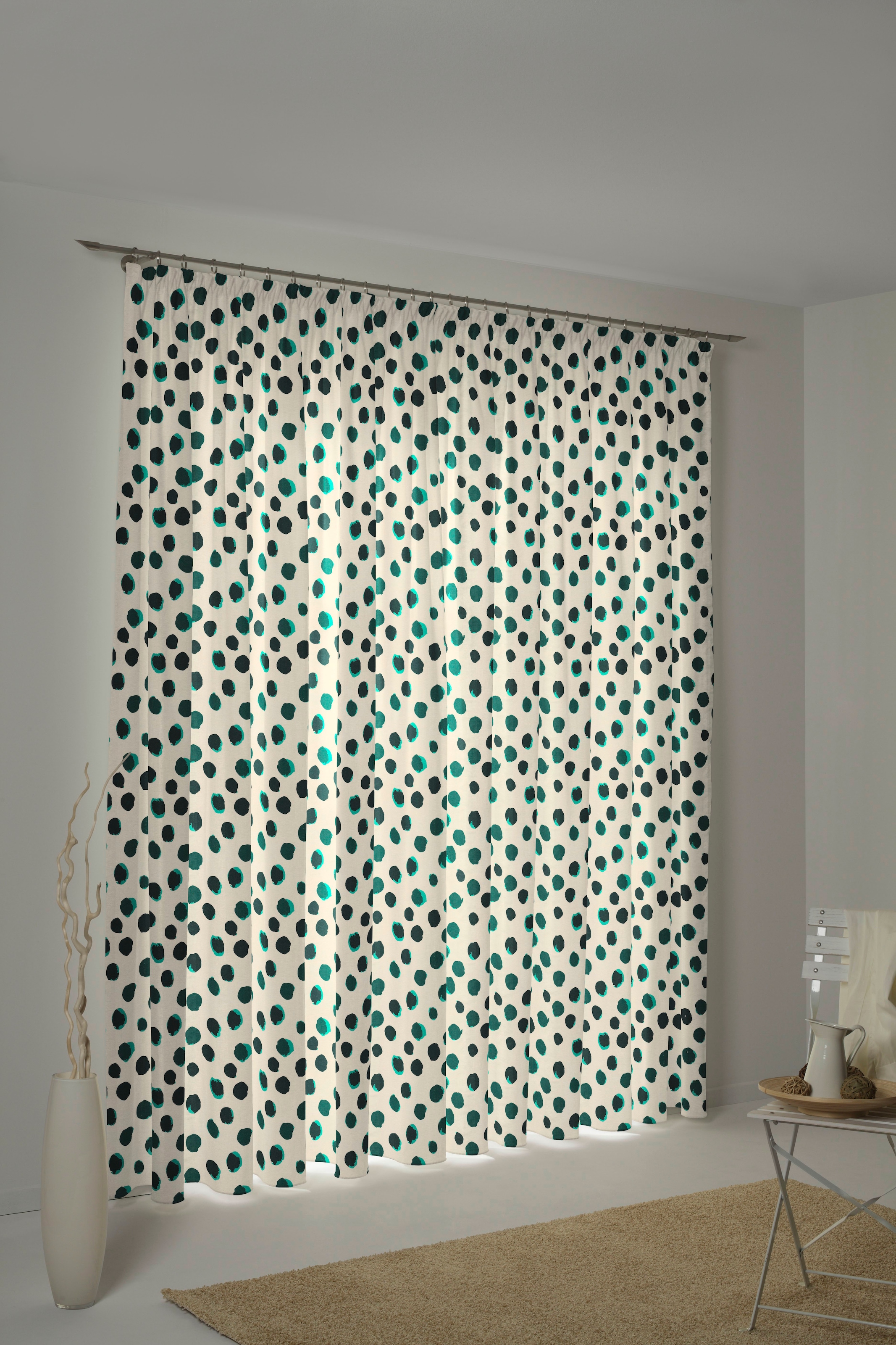 Adam Vorhang "Dots" Kräuselband 1 Stk. tlg. aus Leinen und Bio-Baumwolle