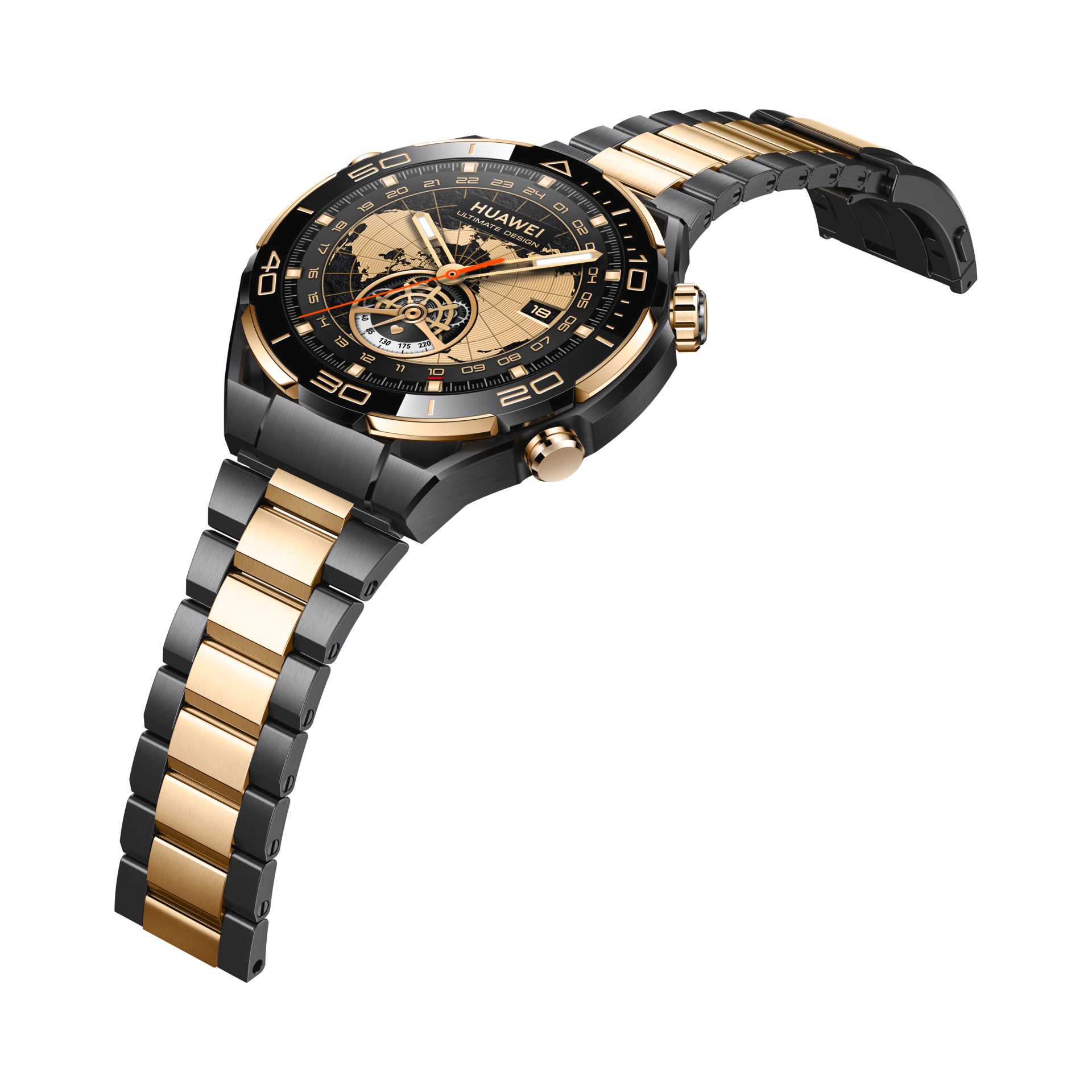Huawei Smartwatch »WATCH ULTIMATE GOLD«, (3,81 cm / 1,5 Zoll), goldgefasste Keramiklünette, goldenes Armband aus Titanlegierung