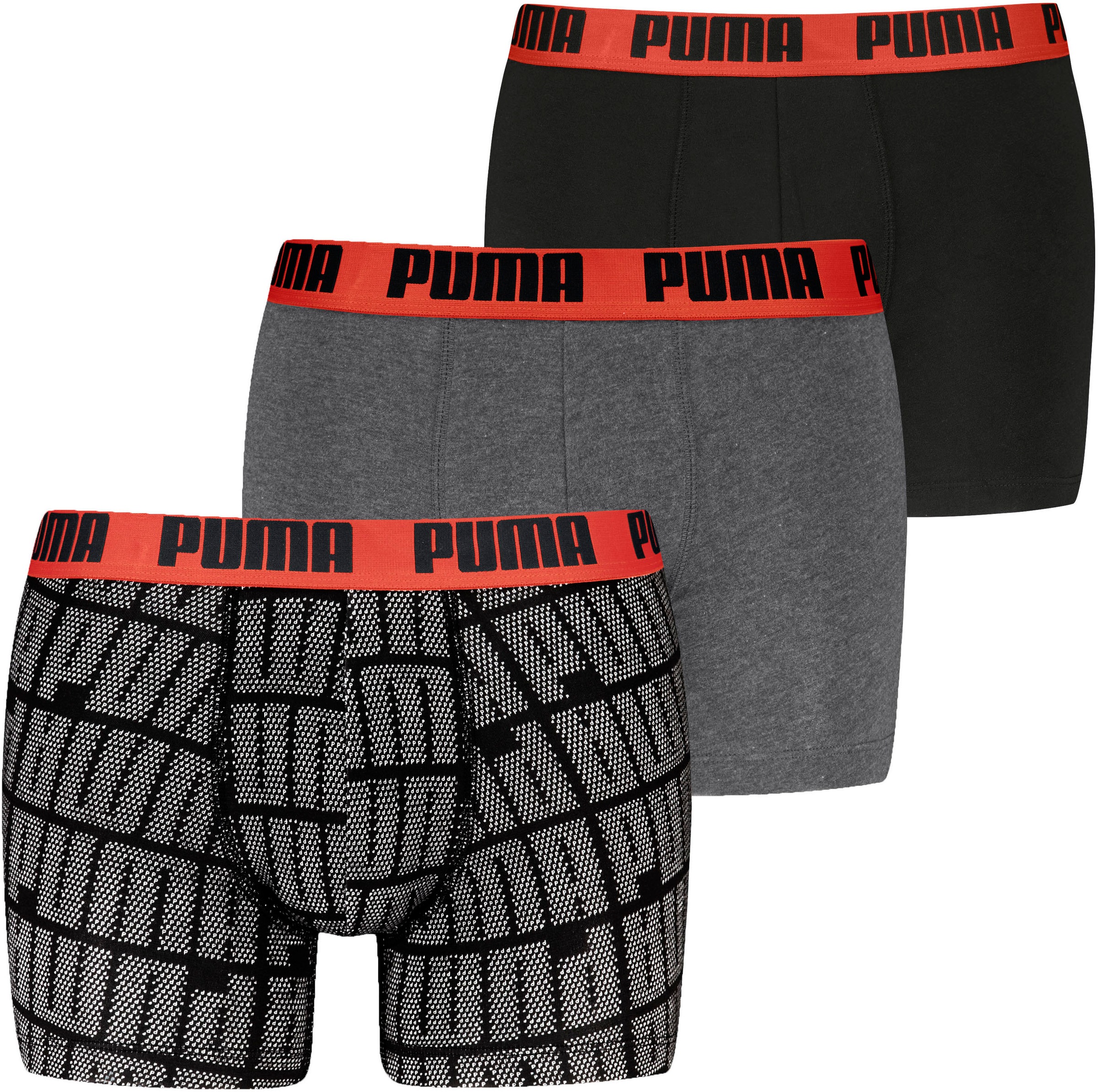 PUMA Boxershorts »PUMA MEN LOGO PRINT BOXERS 3P ECOM« 3er Pack
