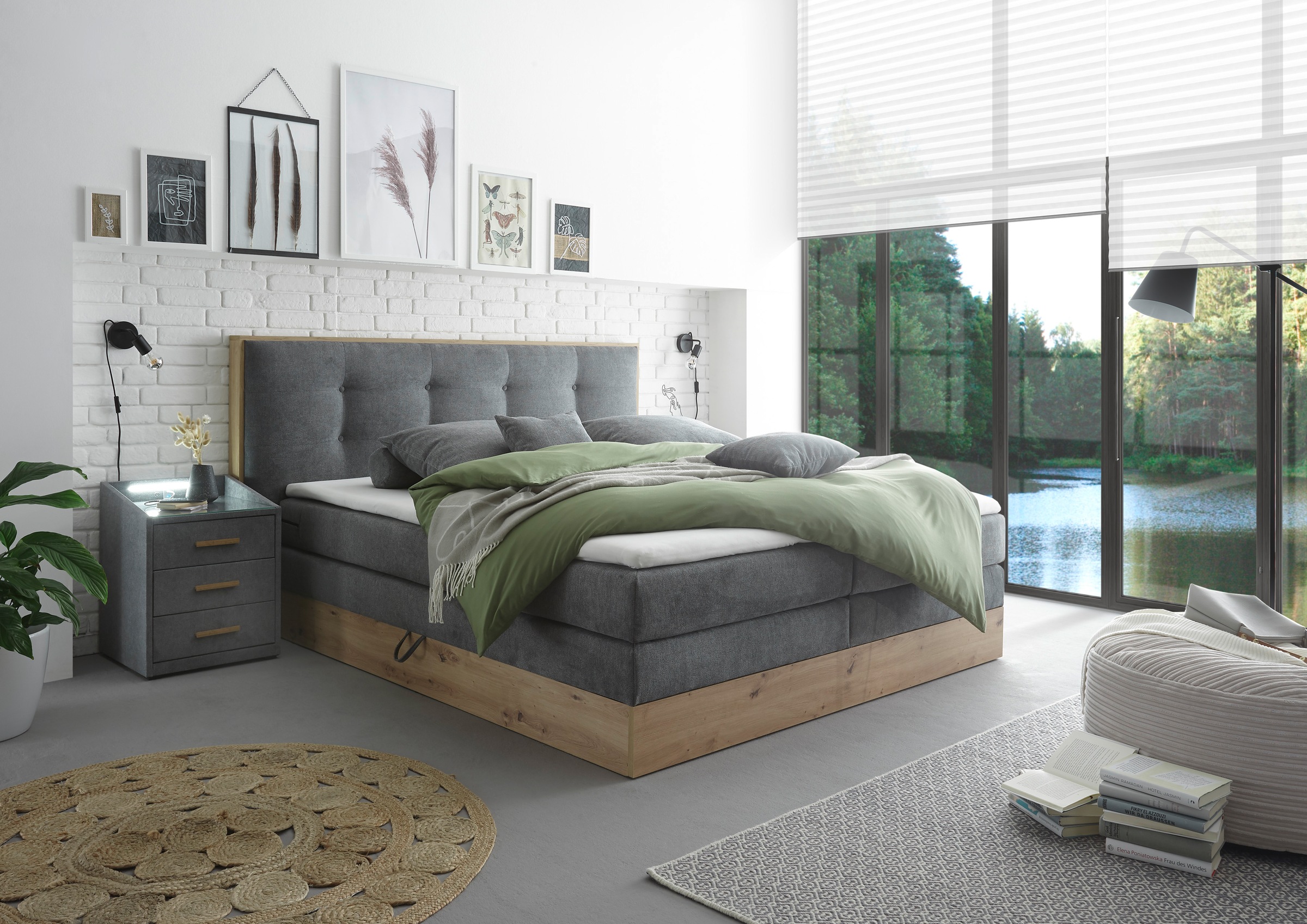 ED EXCITING DESIGN Boxspringbett »Preston«, (8 St.), mit 2 Bettkästen und Topper kaufen