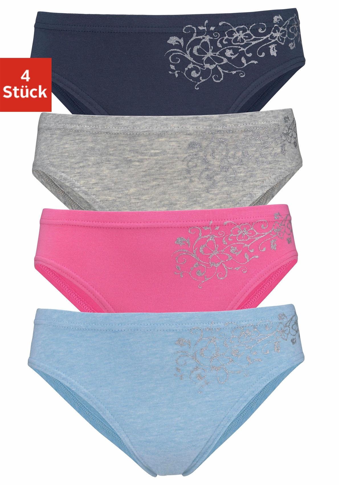 ✵ petite fleur Slip, (Packung, 4 St.), schöner Basic für jeden Tag, mit  floralem Glitzerdruck günstig kaufen | Jelmoli-Versand