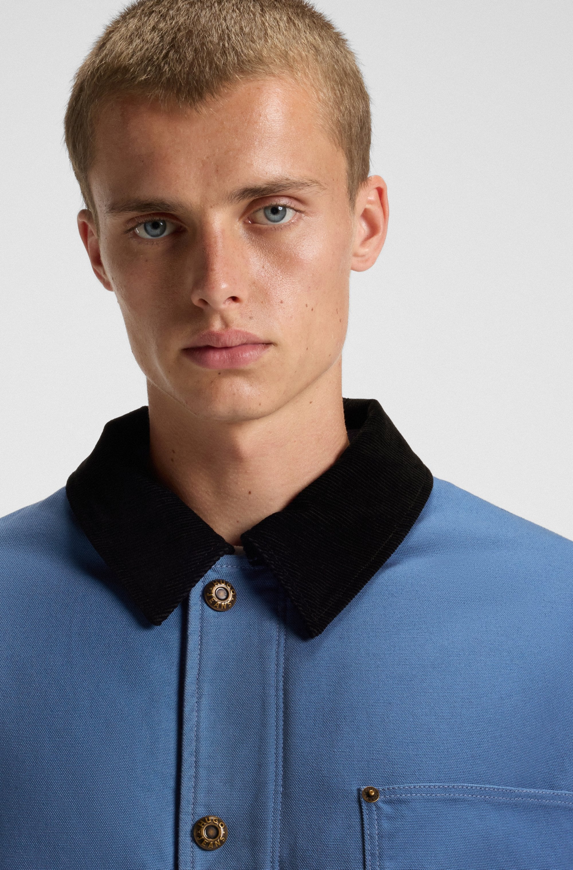 HUGO Blue Hemdjacke »Brams«, Cordkragen, Oversized Fit, leicht wattiert