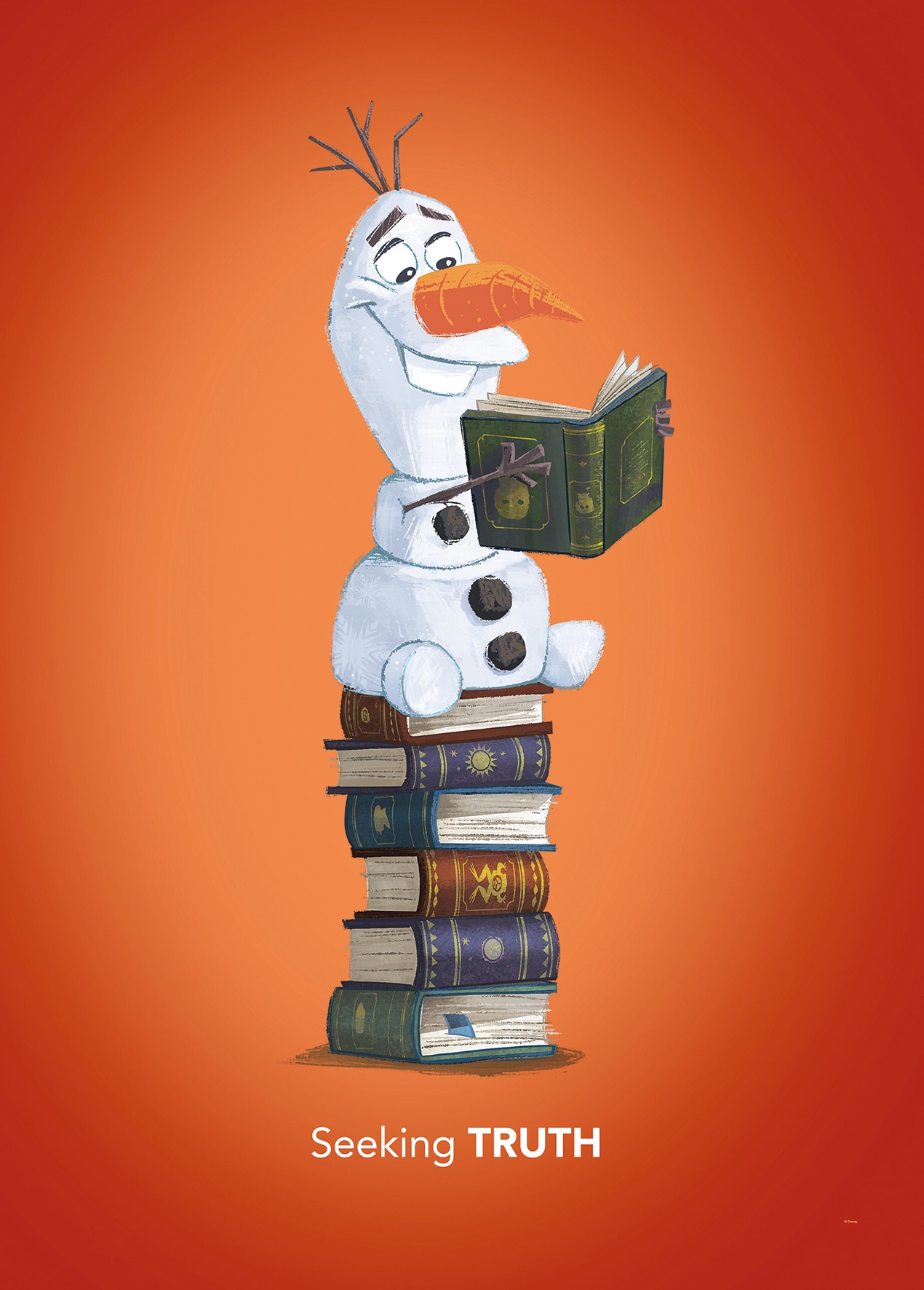 Komar Poster »Frozen Olaf Reading«, Disney, (1 St.), Kinderzimmer, Schlafzimmer, Wohnzimmer