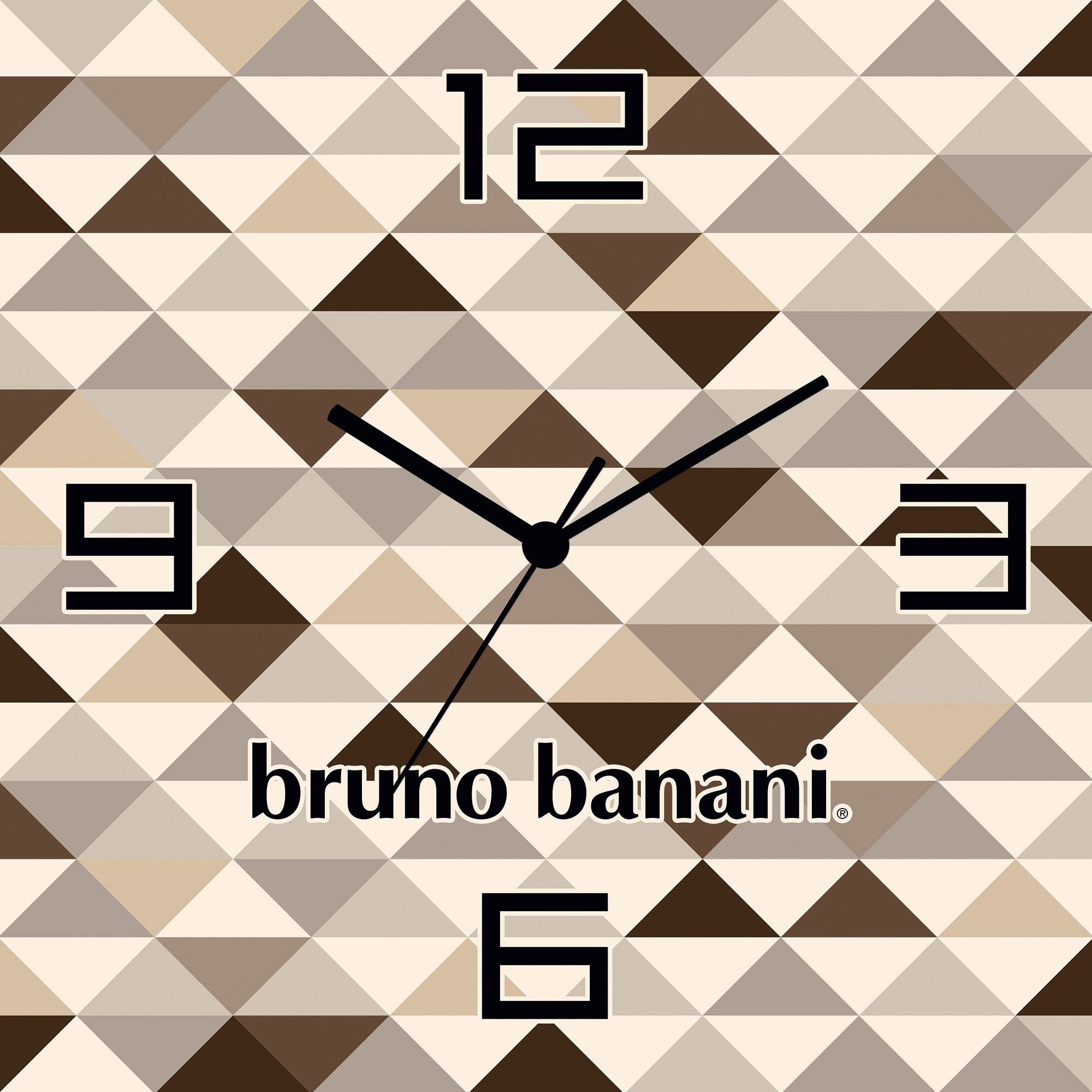 Bruno Banani Wanduhr "Wild Triangle" wahlweise mit Quarz- oder Funkuhrwerk, lautlos ohne Tickgeräusche