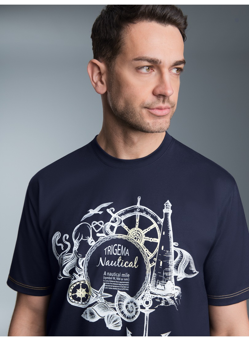 Trigema T-Shirt »TRIGEMA T-Shirt mit maritimem Printmotiv« 1 Stk.