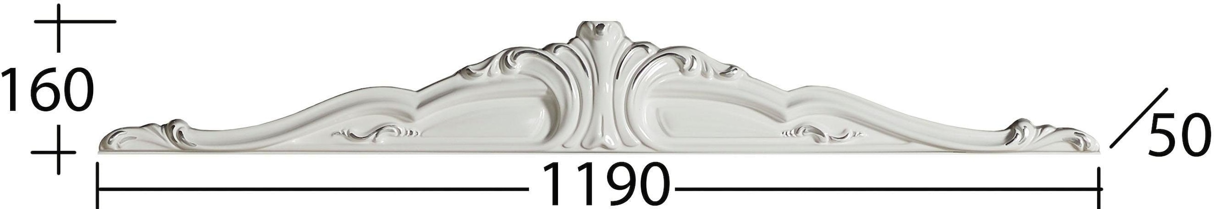INOSIGN Schrankaufsatz »Greta, aus FSC-zertifiziertem Holzwerkstoff, Made in Italy«, (Masse (B/T/H): 118,5/4/16 cm), im italienischen Barock- KLassik-Stil mit opulenten Verzierungen