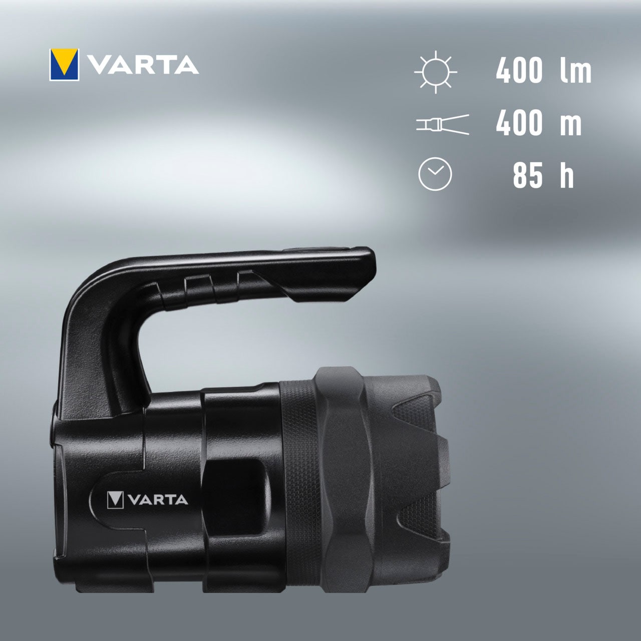 VARTA Taschenlampe »Indestructible BL20 Pro 6 Watt LED«, (7 St.), wasser- und staubdicht, stossabsorbierend, eloxiertes Aluminium Gehäuse