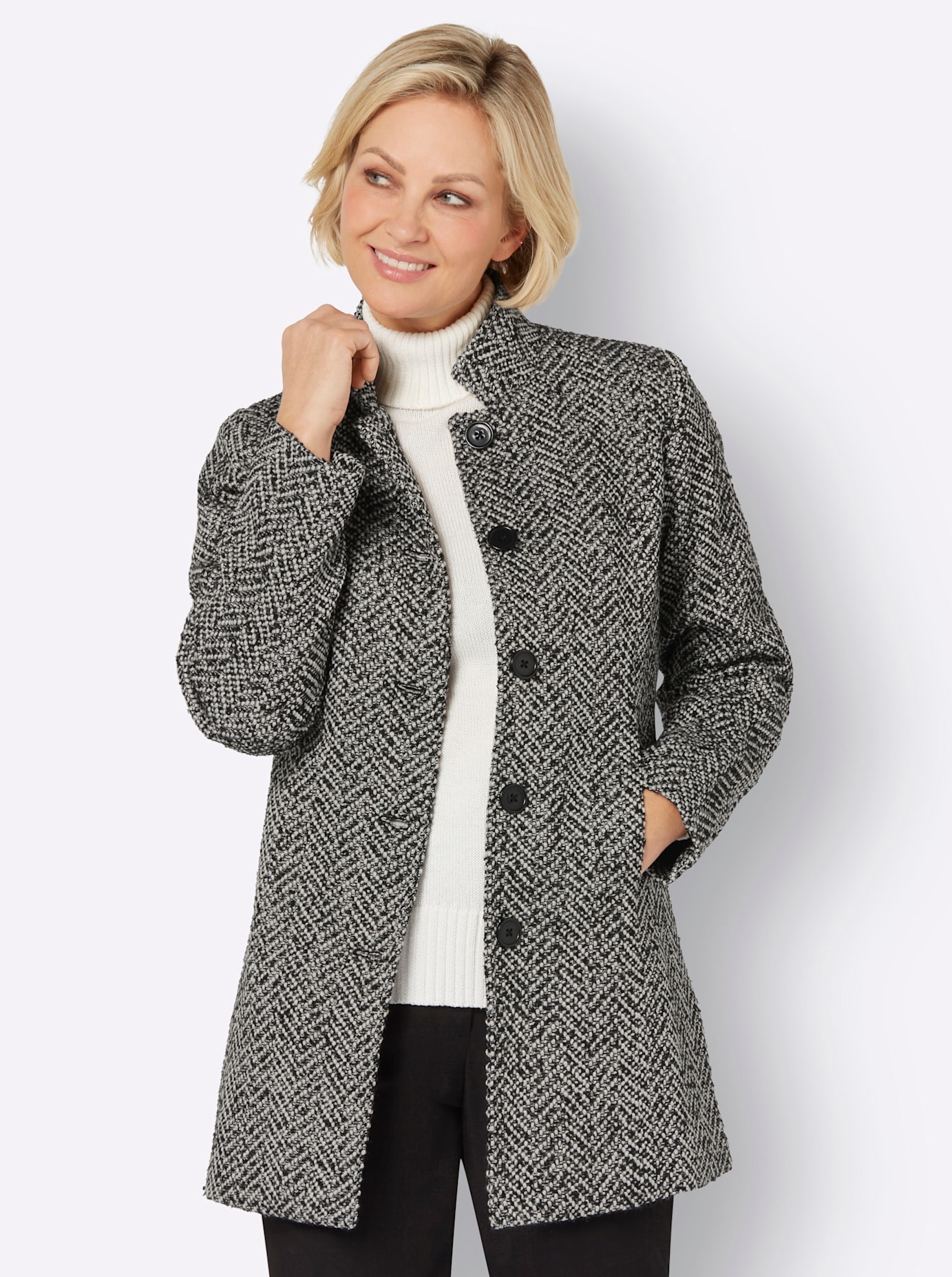 Classic Basics Bouclèjacke, ohne Kapuze