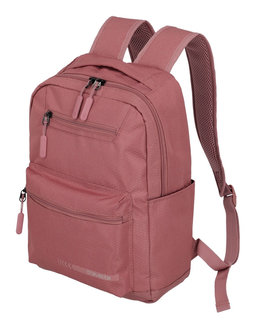 travelite Laptoprucksack »KICK OFF M, 40 cm, rosé«, Arbeitsrucksack Schulrucksack Freizeitrucksack mit 13-Zoll Laptopfach