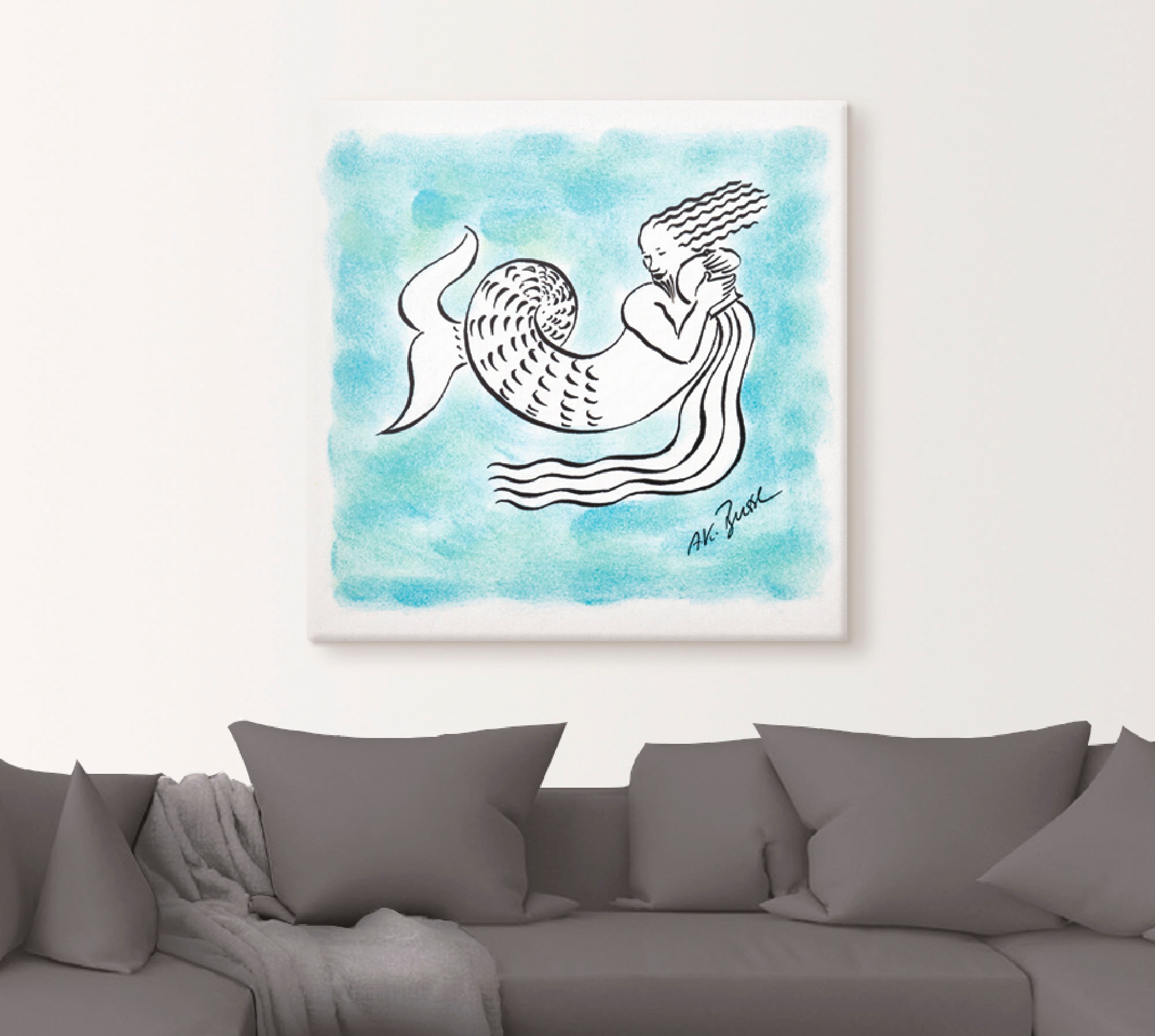 Artland Wandbild »Serie Sternzeichen Wassermann«, Sternzeichen, (1 St.), als Leinwandbild, Wandaufkleber oder Poster in versch. Grössen