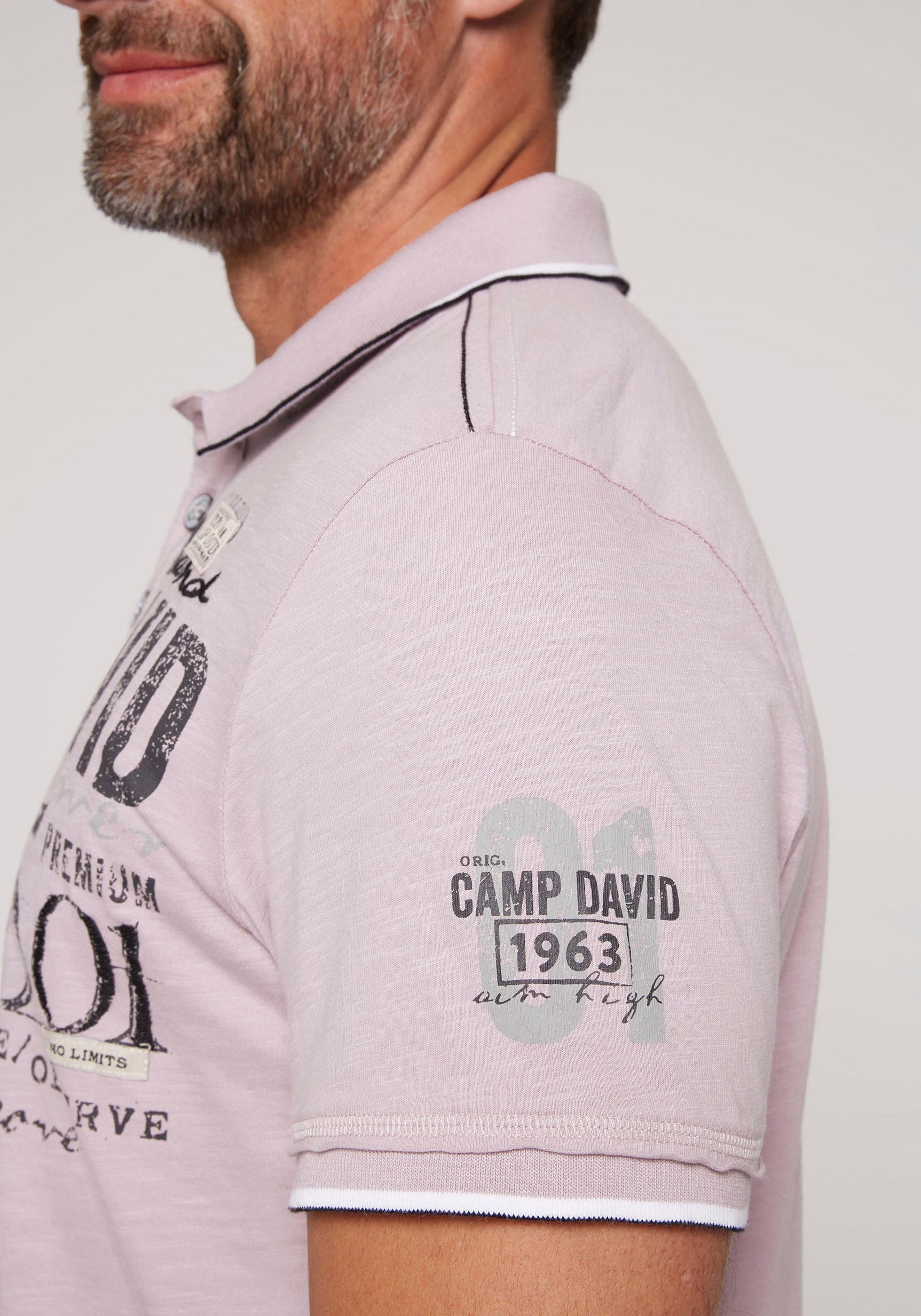 CAMP DAVID Poloshirt, mit Logo Print, Stickereien und Patches