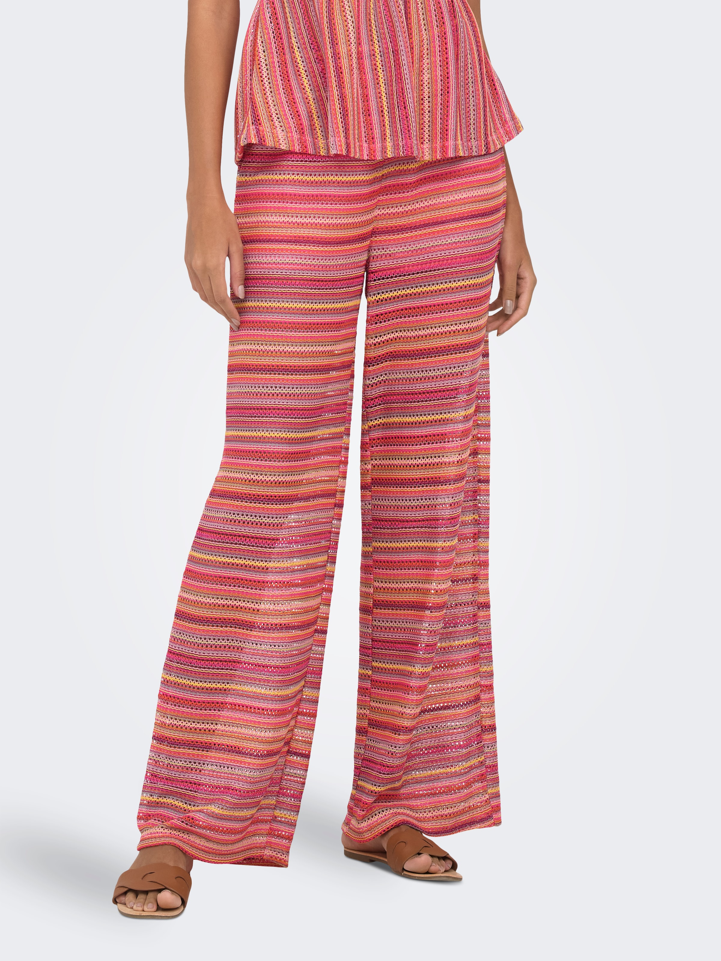 ONLY Schlupfhose "ONLSANDY WIDE TIE STRING PANTS JRS" Materialmix, regular fit
