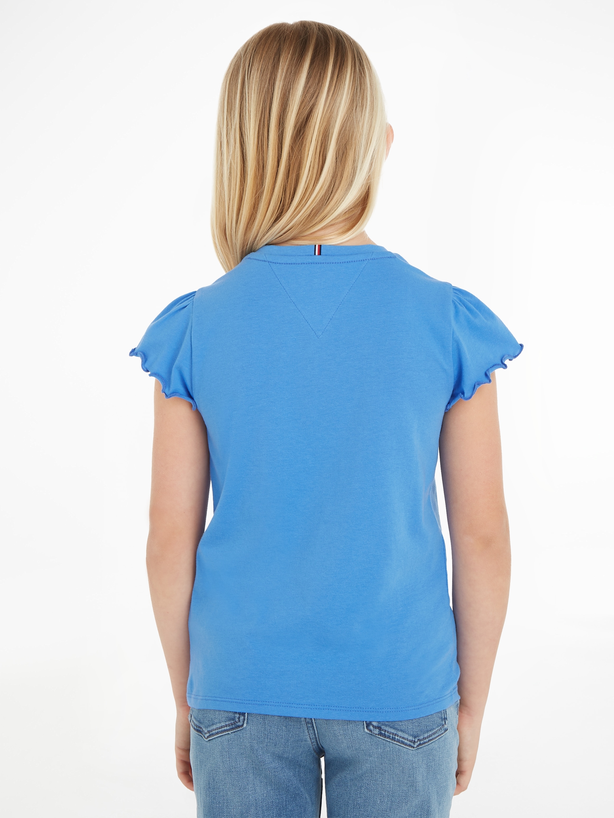 Tommy Hilfiger T-Shirt »ESSENTIAL RUFFLE SLEEVE TOP«, mit gewelltem Ärmelabschluss