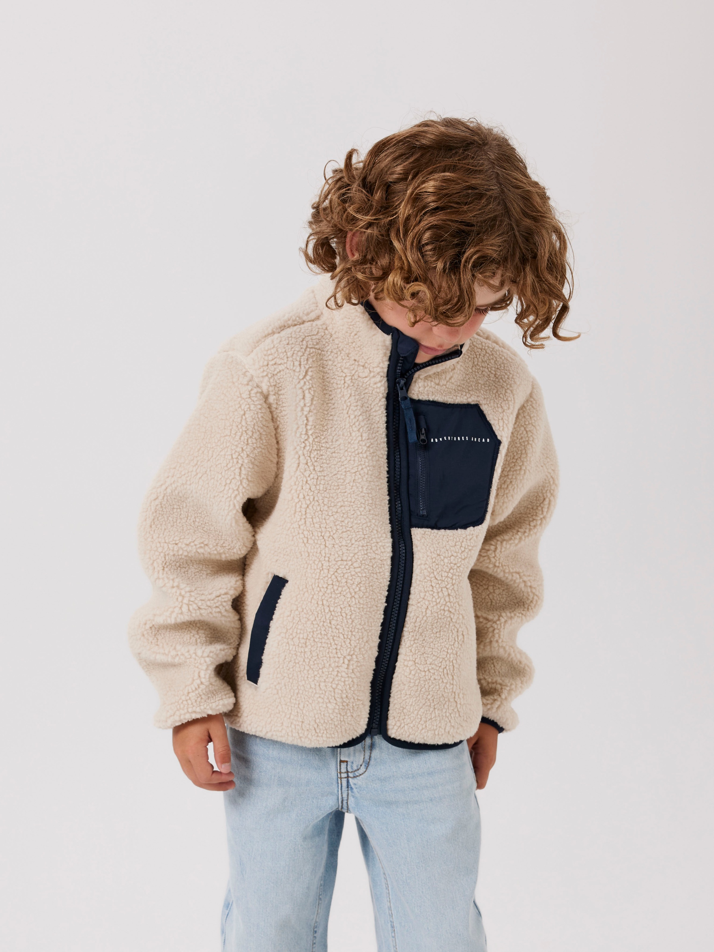 Name It Strickfleecejacke »NKNMATTIA SHERPA JACKET PB« ohne Kapuze