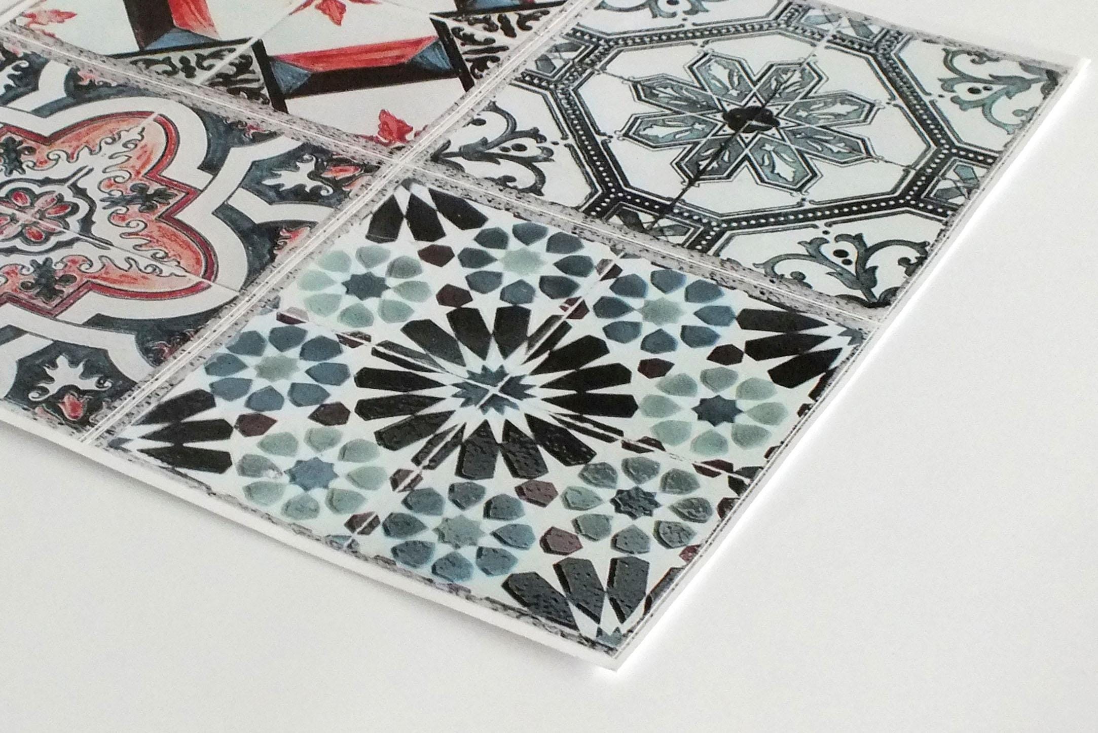 queence Fliesenaufkleber »Verwaschen«, (12 St.), Stickerfliesen, selbstklebend, Sticker, 12er Set