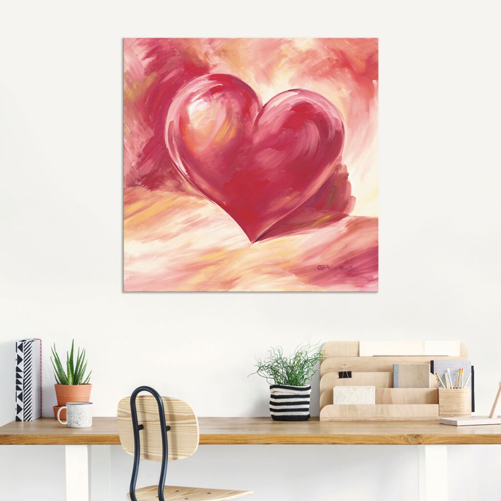 Artland Wandbild »Rosa/rotes Herz«, Herzen, (1 St.)