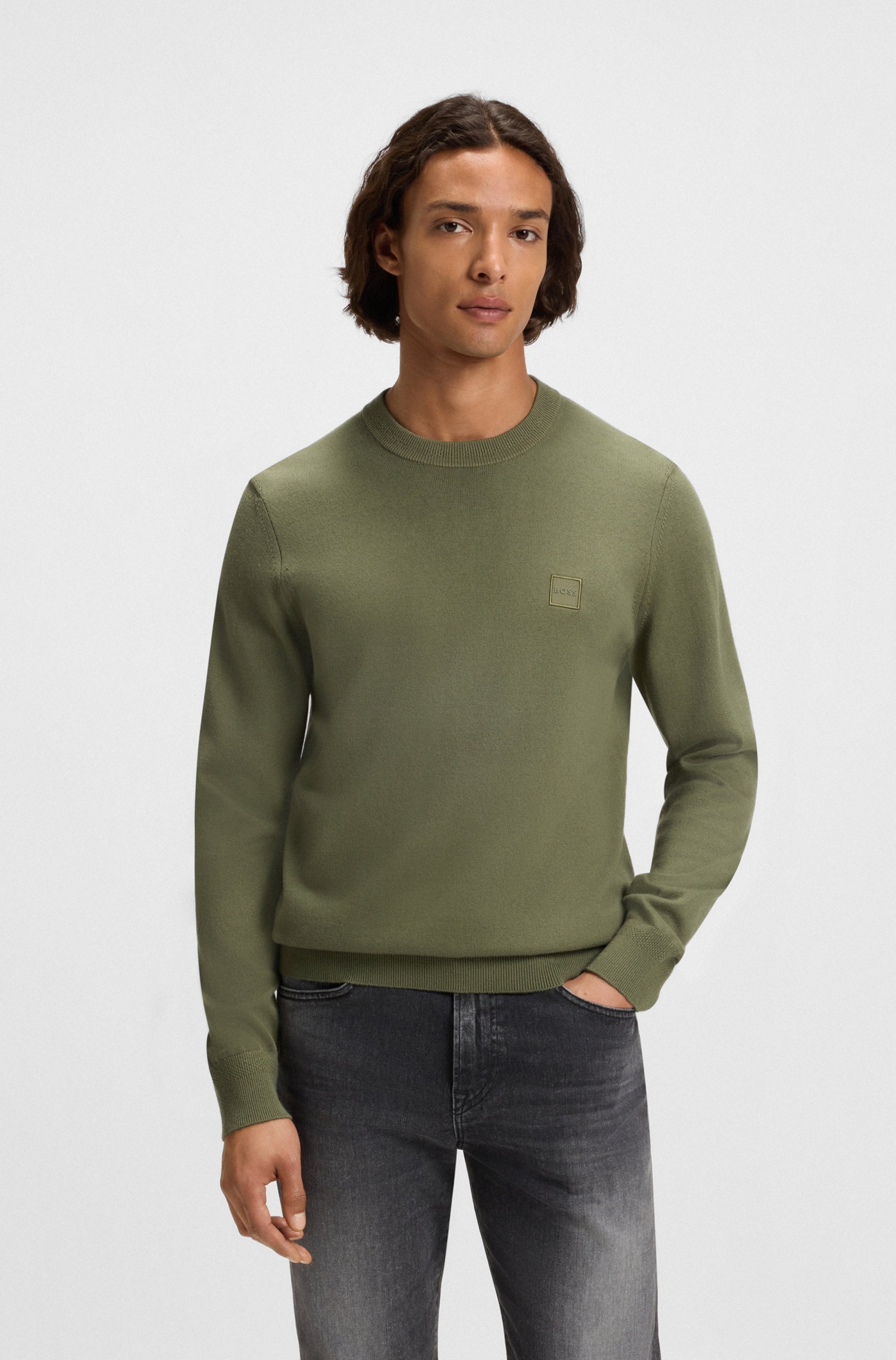 BOSS ORANGE Strickpullover »Kanovano« mit Rundhalsausschnitt