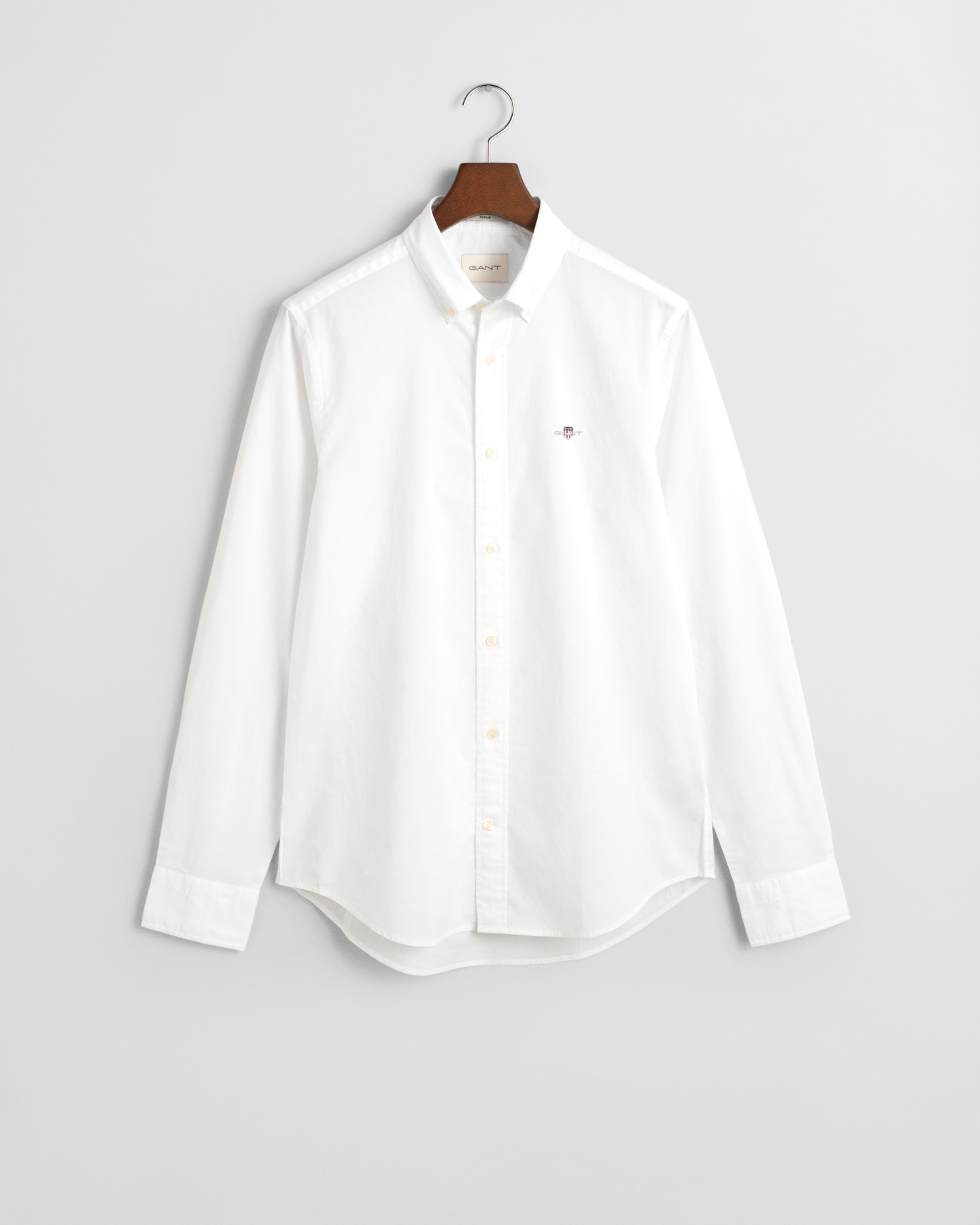 Gant Langarmhemd »Slim Fit Popeline Hemd leichte Baumwolle strapazierfähig pflegeleicht«, mit klassischer Logostickerei auf der Brust