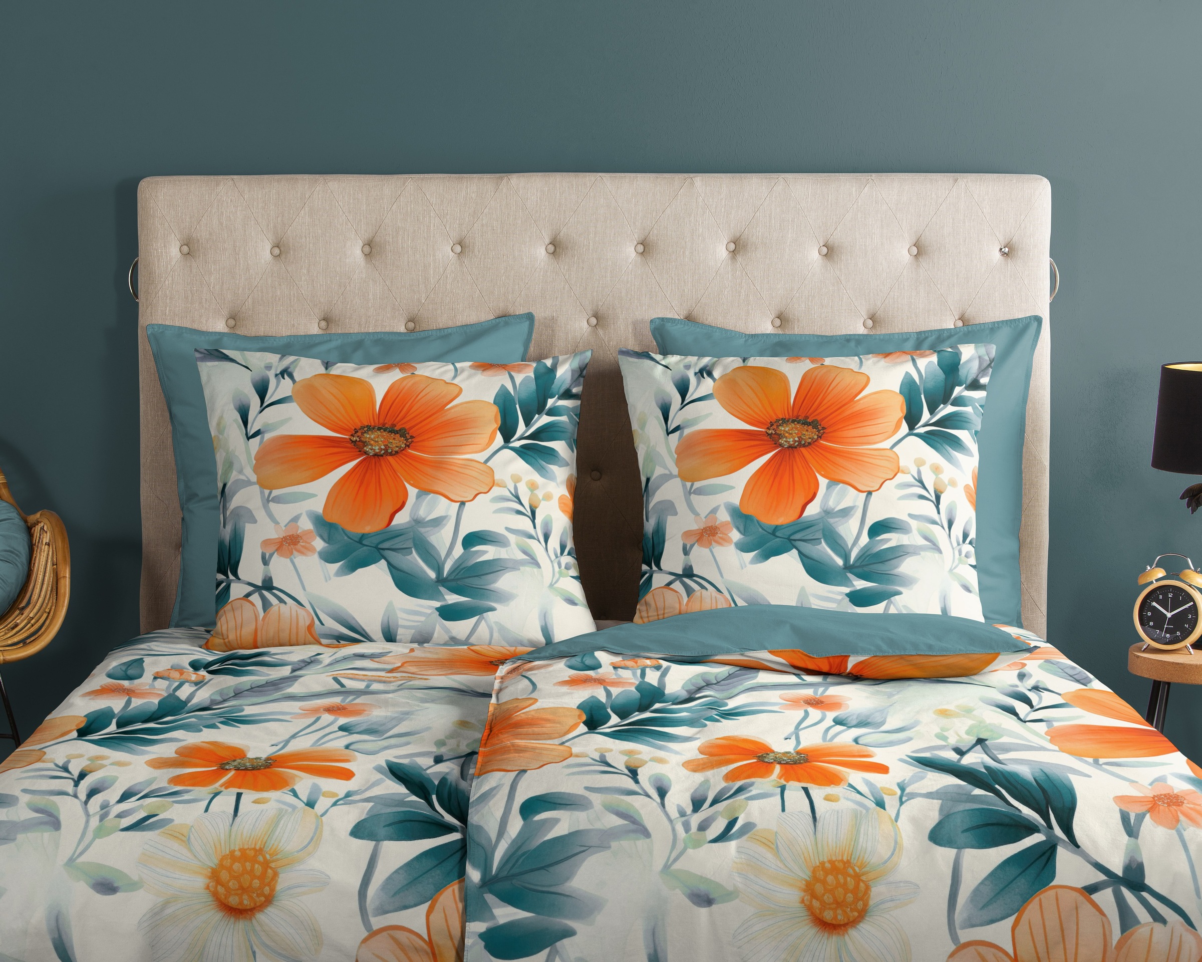 good morning Wendebettwäsche »Spirit«, 100% Baumwolle, Renforcé, Reissverschluss, Wendeoptik, Blumen, Mohn
