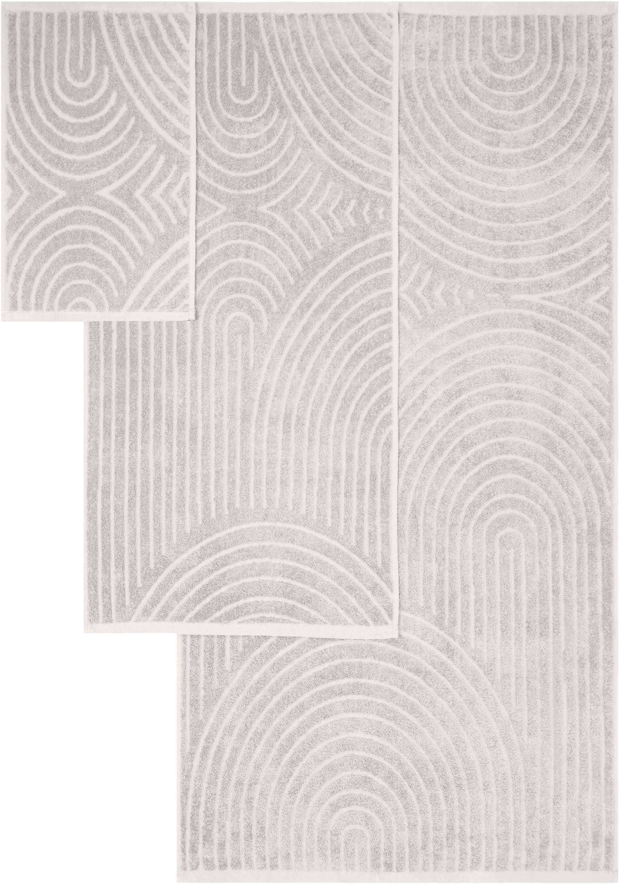 my home Handtuch Set »Handtuchset Ognon, Duschtücher, Handtücher, Gästetücher«, Set, 8 tlg., Frottier, Handtücher mit Muster, Scandi, einfarbiges Handtuch-Set 100% Baumwolle