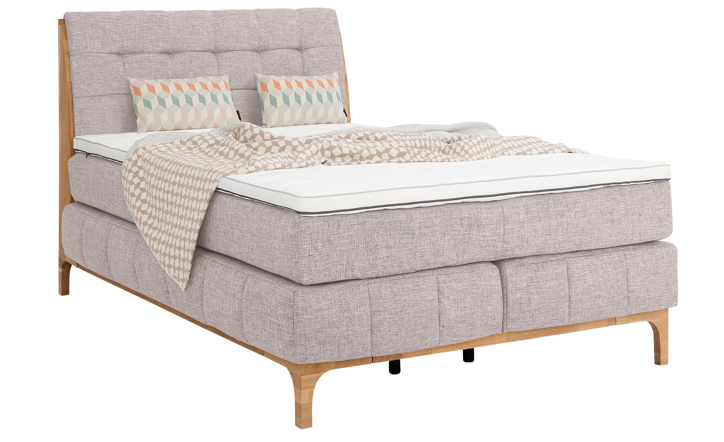 GOODproduct Boxspringbett »Jelle«, (5 St.), zertifizierte, recycelte Bezugsstoffe, verschiedene Ausführungen