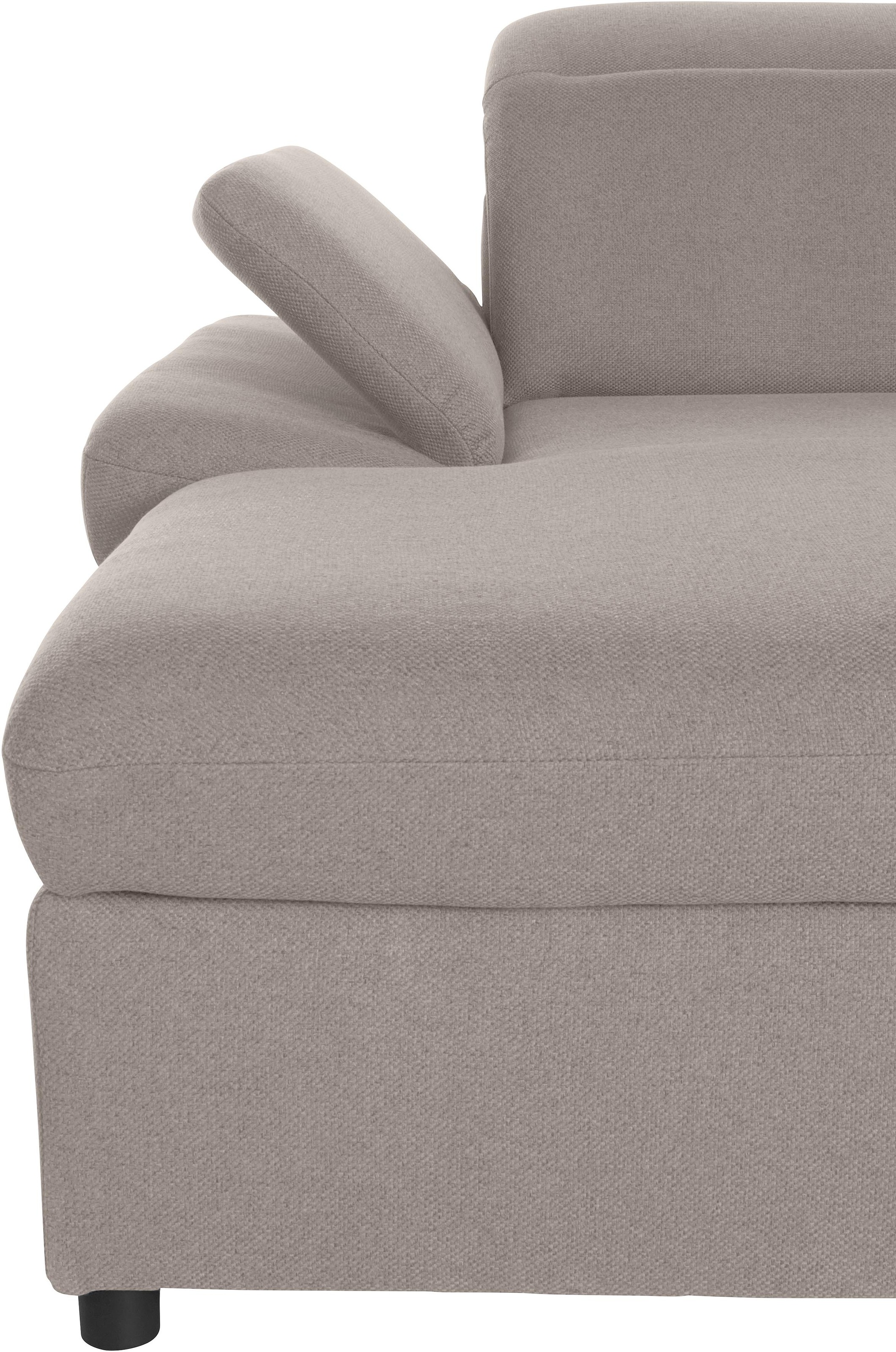 exxpo - sofa fashion Ecksofa »Kyoto, inkl. Kopfteil- und Armteilverstellung, hoher Sitzkomfort«, wahlweise mit Bettfunktion und Bettkasten, hochwertige Bezüge, L-Form