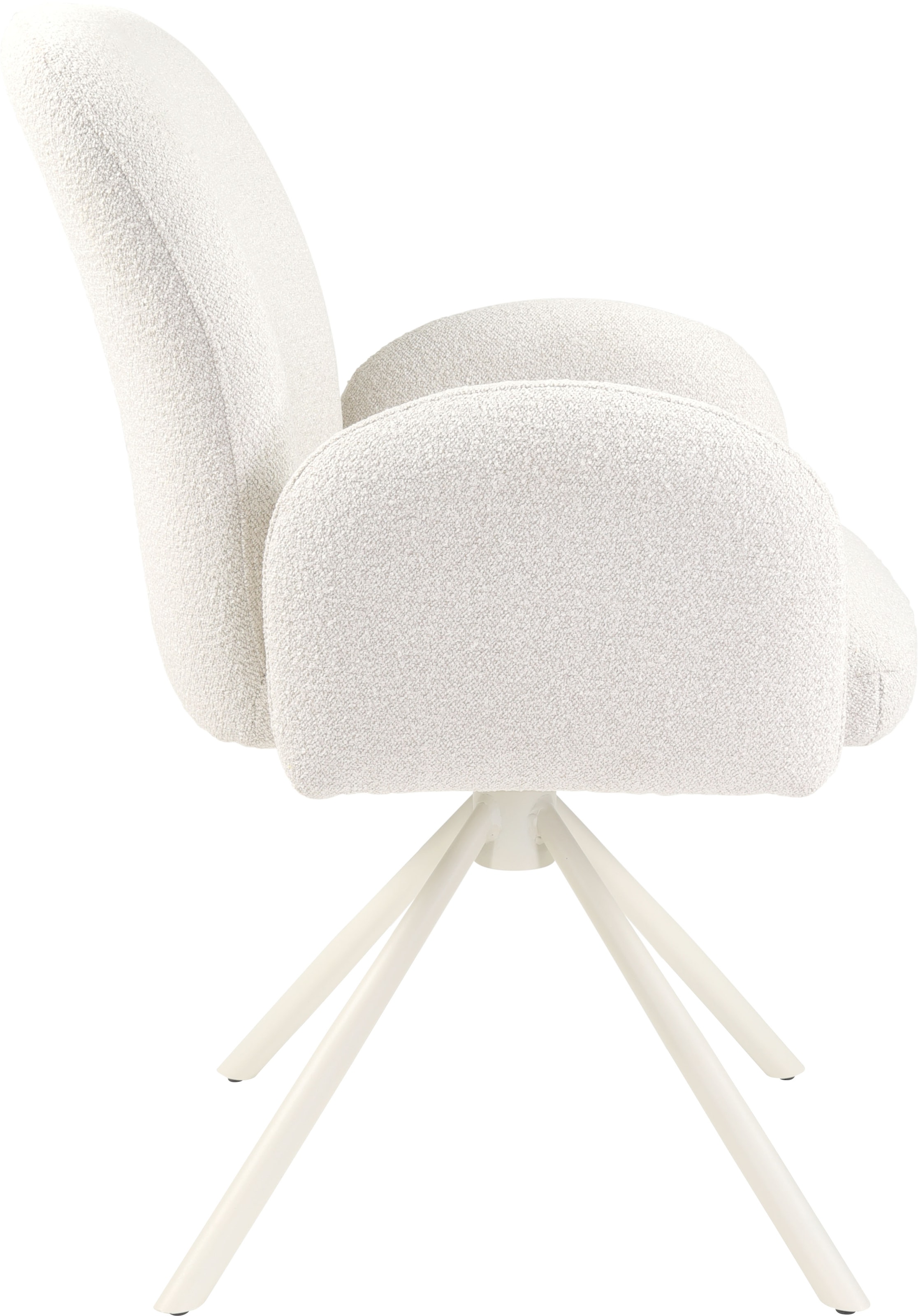 TOM TAILOR HOME Armlehnstuhl »PEBBLE ARMCHAIR«, (Set), 2 St., Webstoff Bouclé, Esszimmerstuhl, mit Armlehnen, 4-Fussgestell, 140 kg belastbar, drehbar