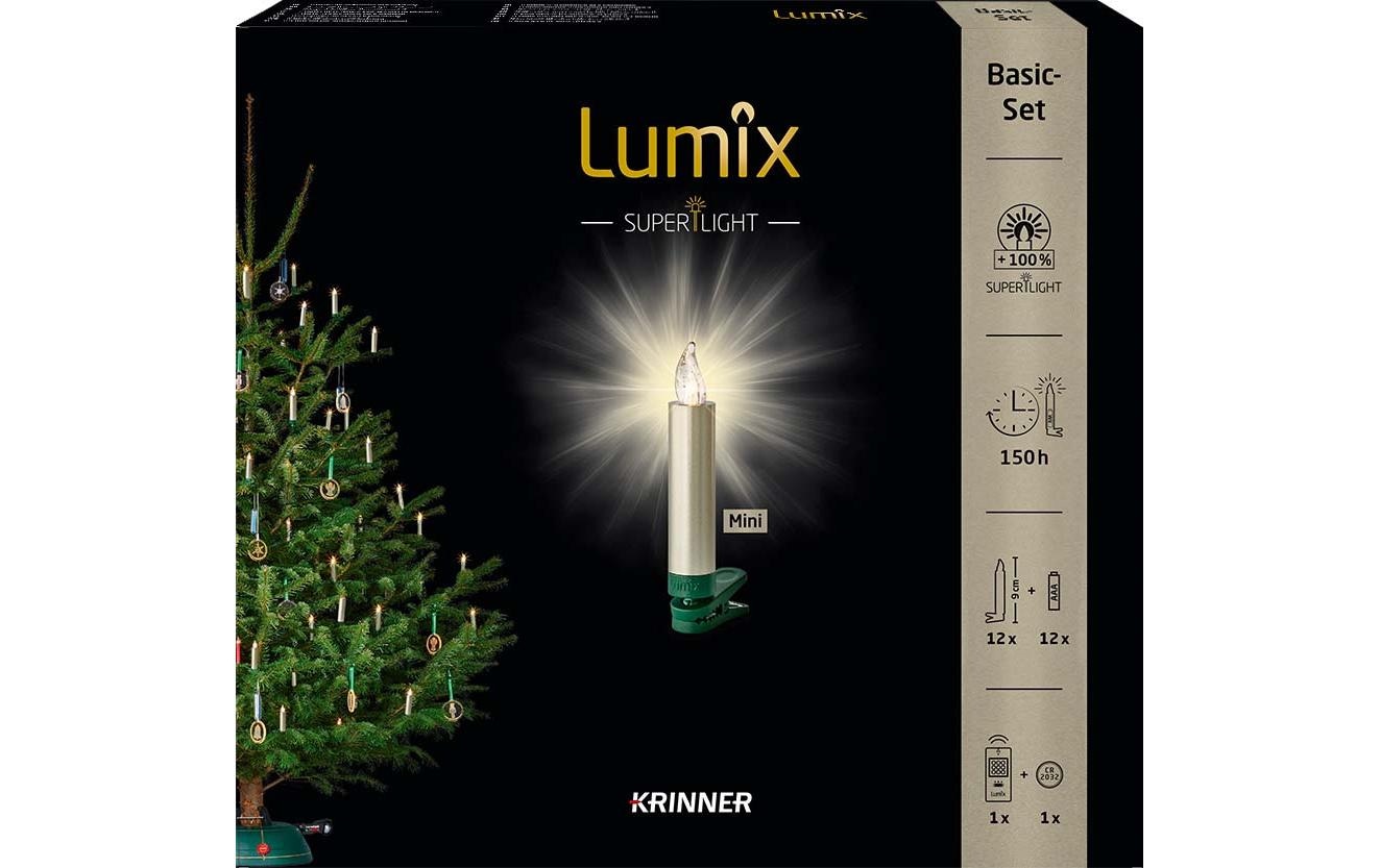 lumix Christbaumkerzen »Baumkerze Superlight Star«, 12 St.-flammig, inklusive Fernbedienung