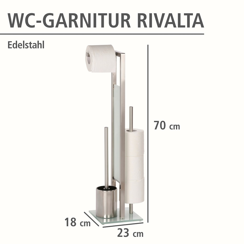 WENKO WC-Garnitur »Rivalta«, aus Edelstahl