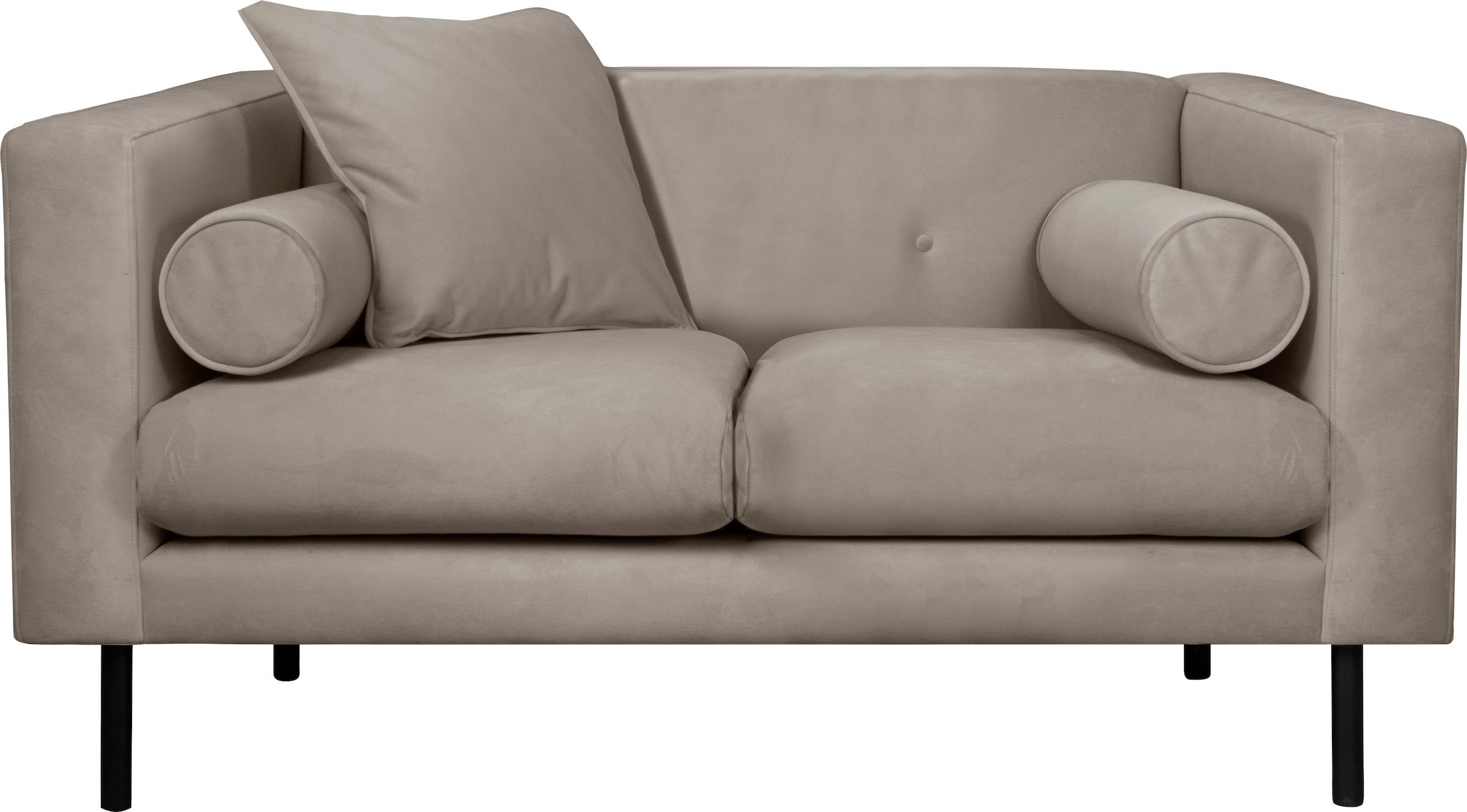 Home affaire 2-Sitzer »Lillibeth Designsofa mit Wellenunterfederung, Masse B/T/H: 155/74/83 cm«, Zierkissen als Wendekissen, in Samtoptik oder Cord