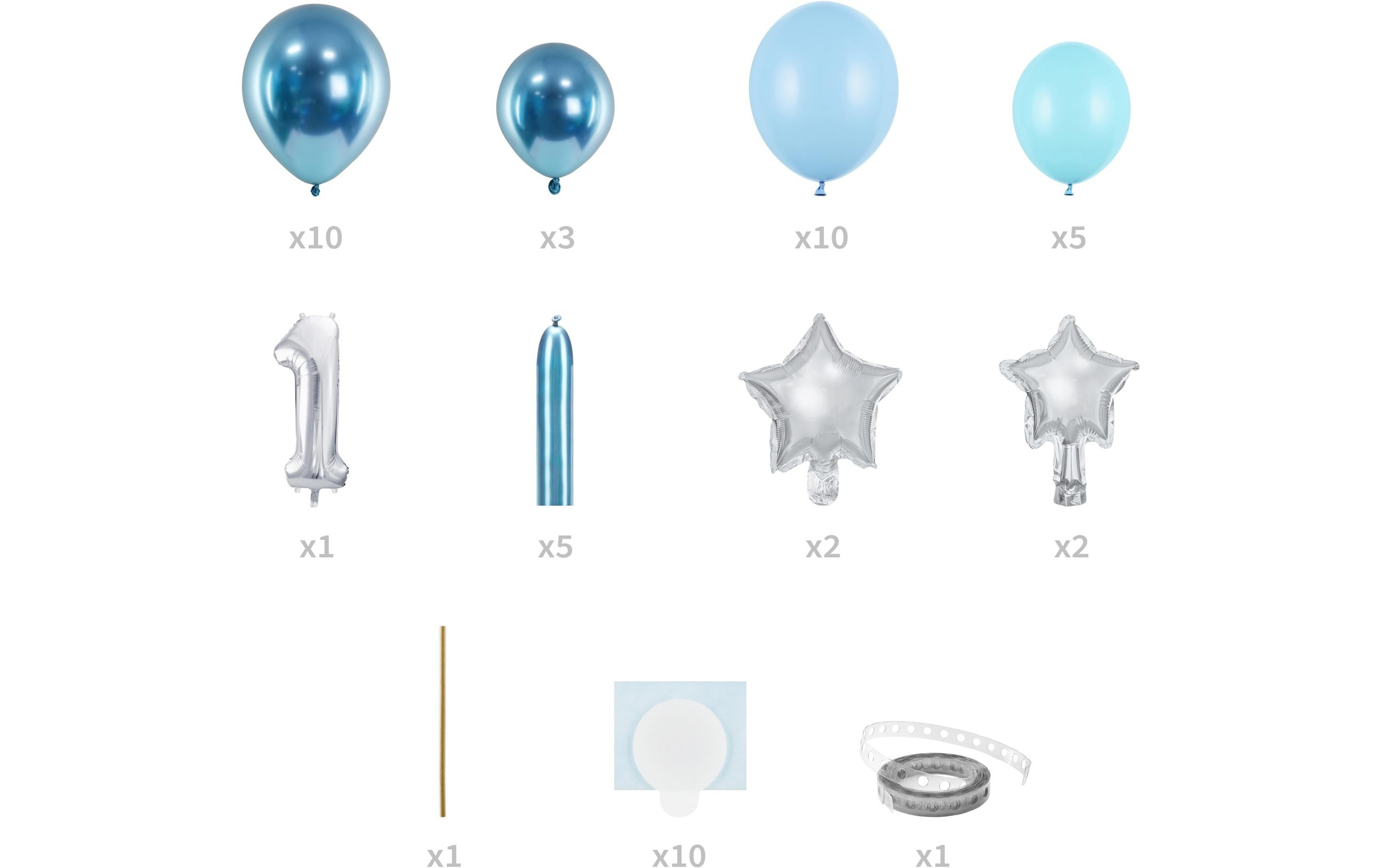 partydeco Luftballon »Luftballon Zahl 1 Blau/«