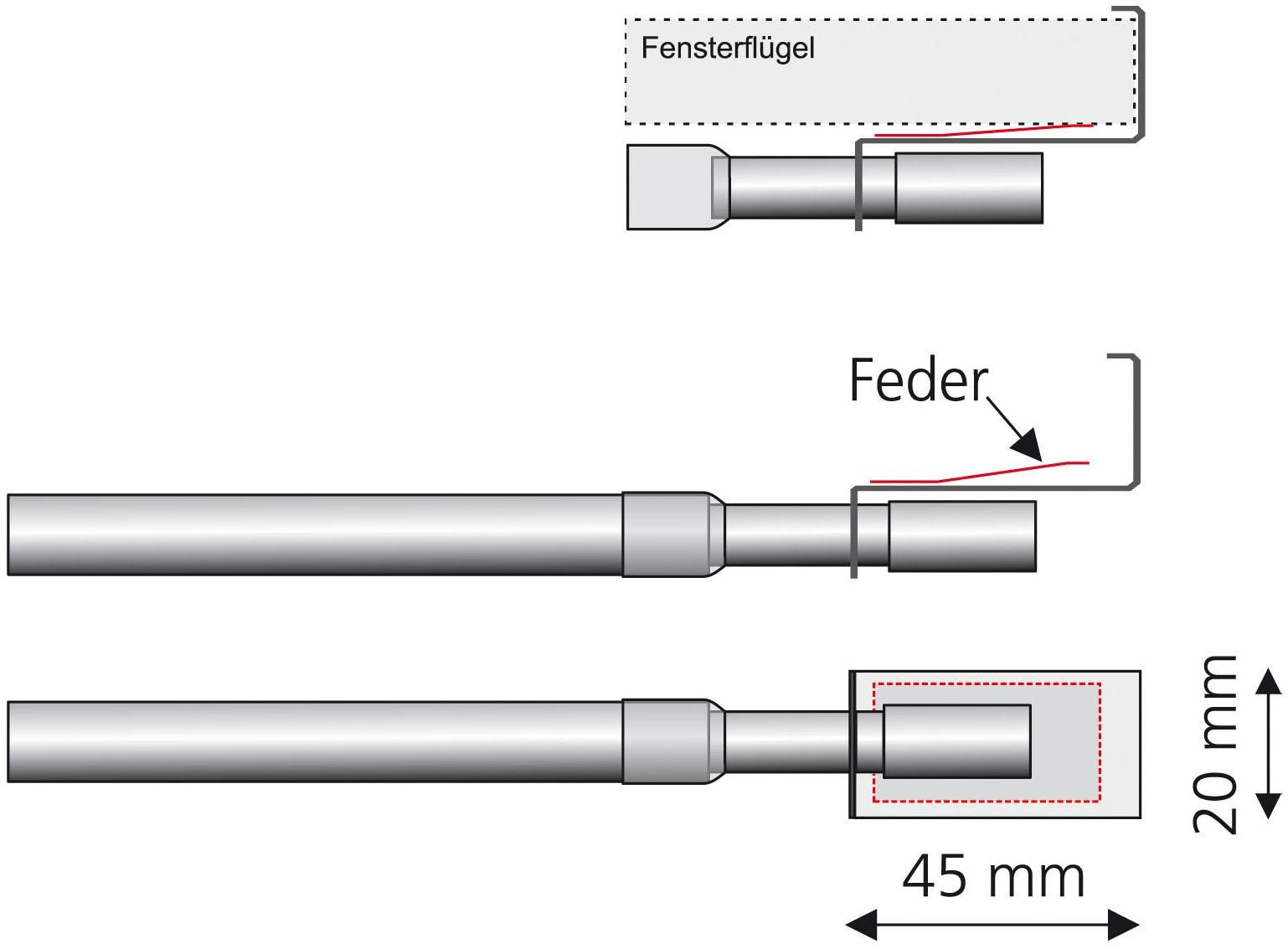 Liedeco Scheibenstange »Easy-Fix«, 1 läufig-läufig, ausziehbar