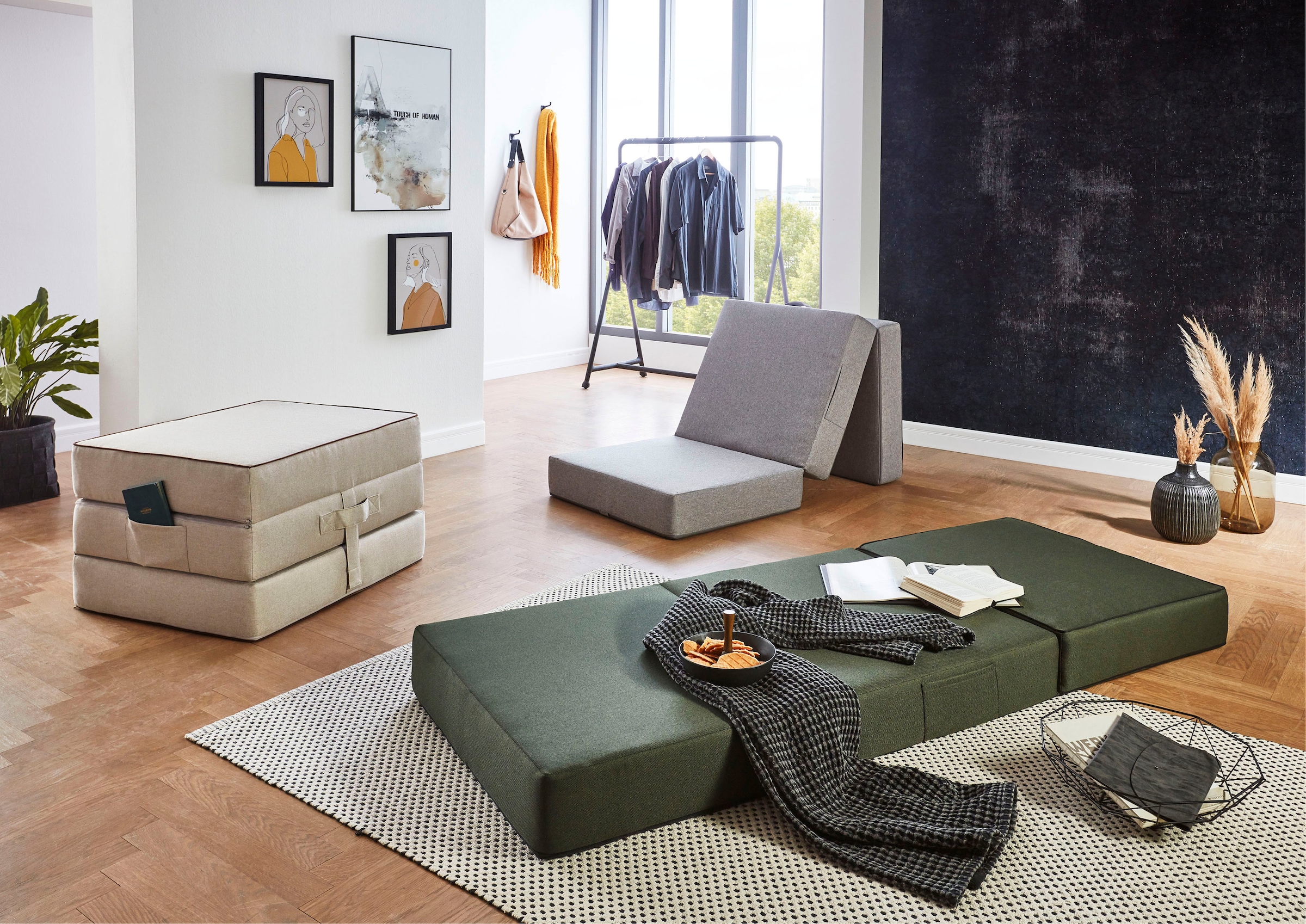 ATLANTIC home collection Sessel »Larry«, Sessel als Faltmatratze mit Gästebettfunktion