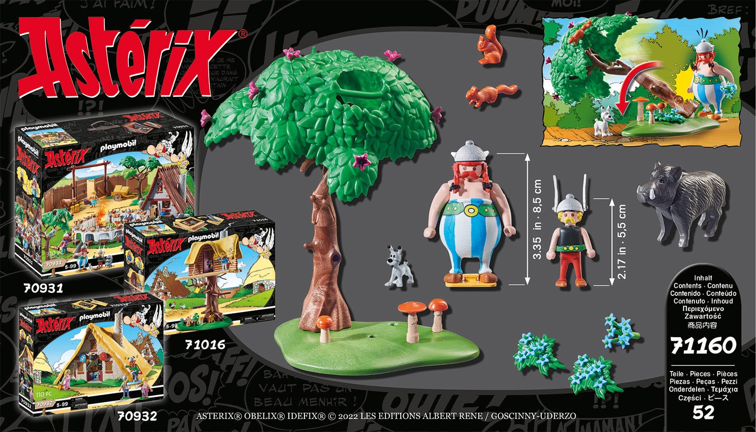 Playmobil® Konstruktions-Spielset »Wildschweinjagd (71160), Asterix«, (52 St.), Made in Europe
