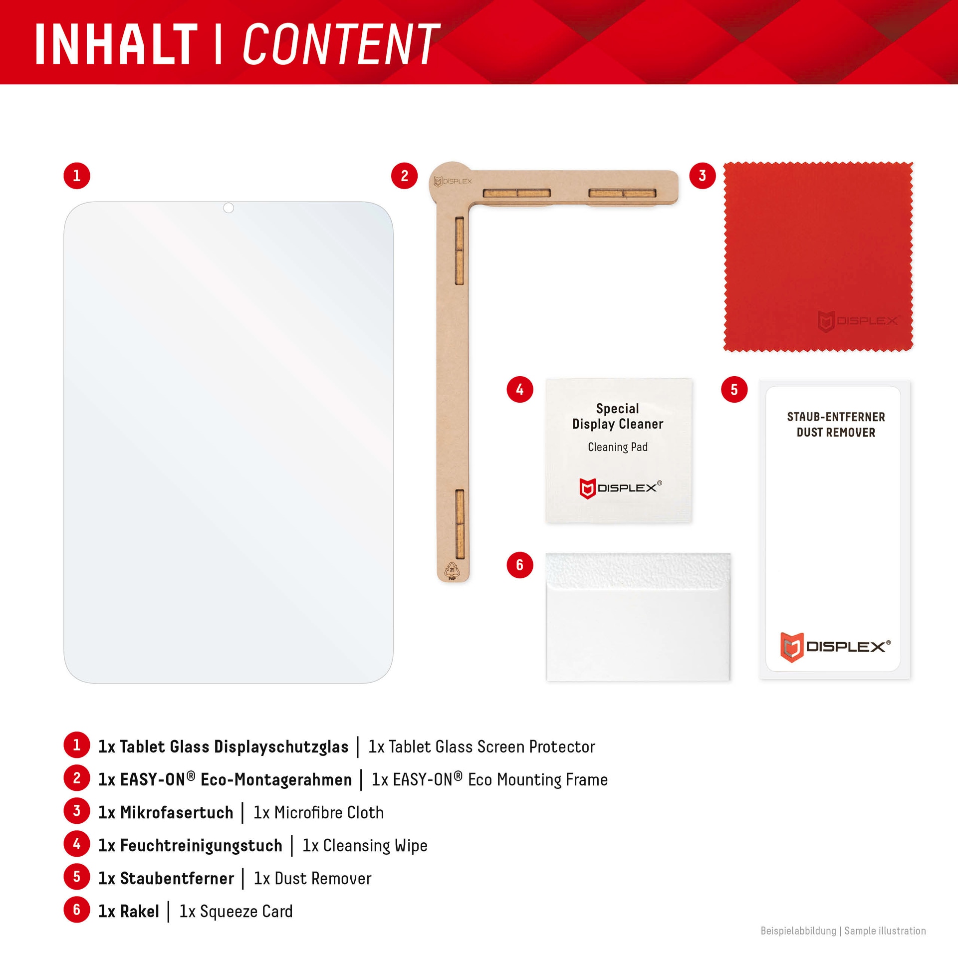 Displex Displayschutzfolie »Tablet Glass«, für Apple iPad Air 13'' (2024/2025), Displayschutz, Bildschirmschutz, kratz & stossfest, einfaches Anbringen