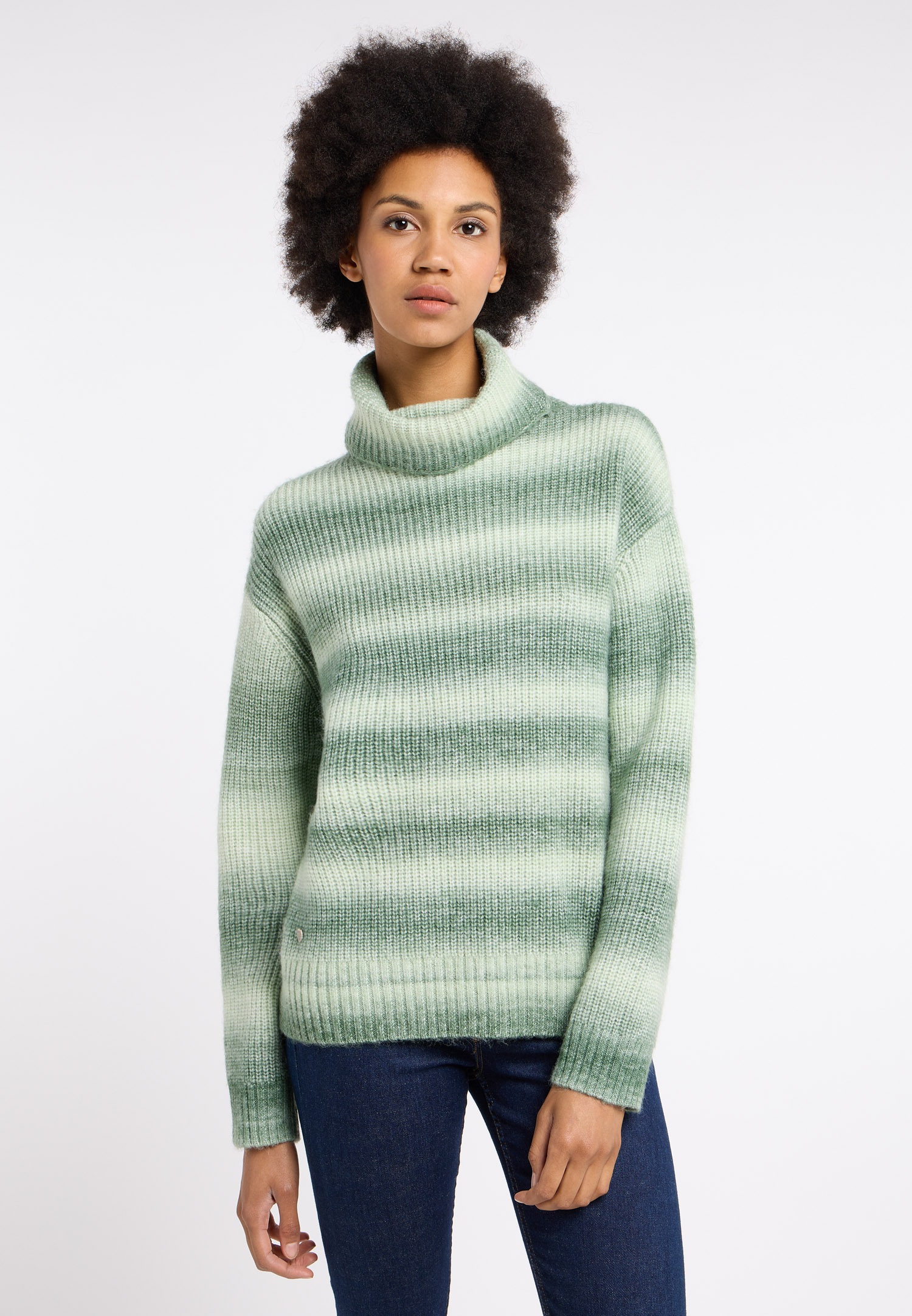 Ragwear Rollkragenpullover »SAFINA«, mit bunt gestreiftem Strickmuster